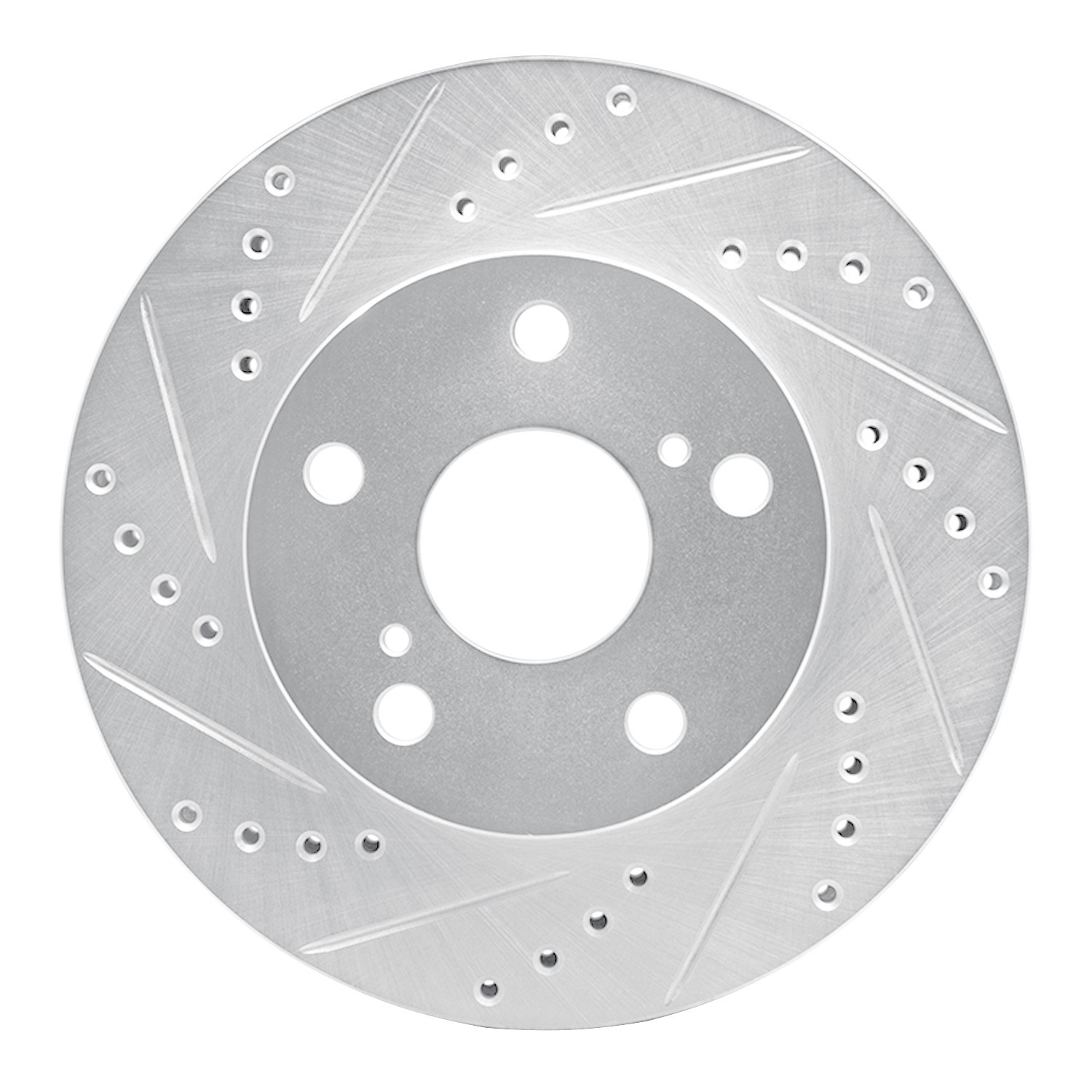 DYN 631-76111L DFC Brake Rotor - Drilled and Slotted - Silver
