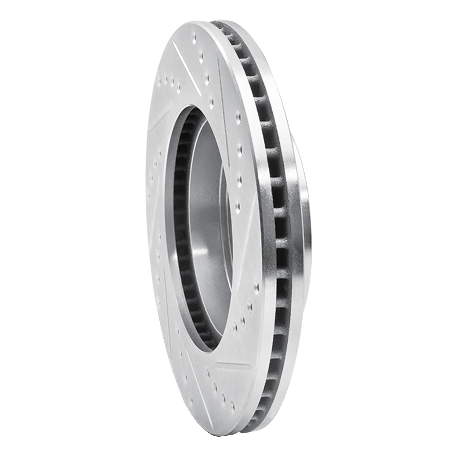 DYN 631-76111L DFC Brake Rotor - Drilled and Slotted - Silver - Image 2