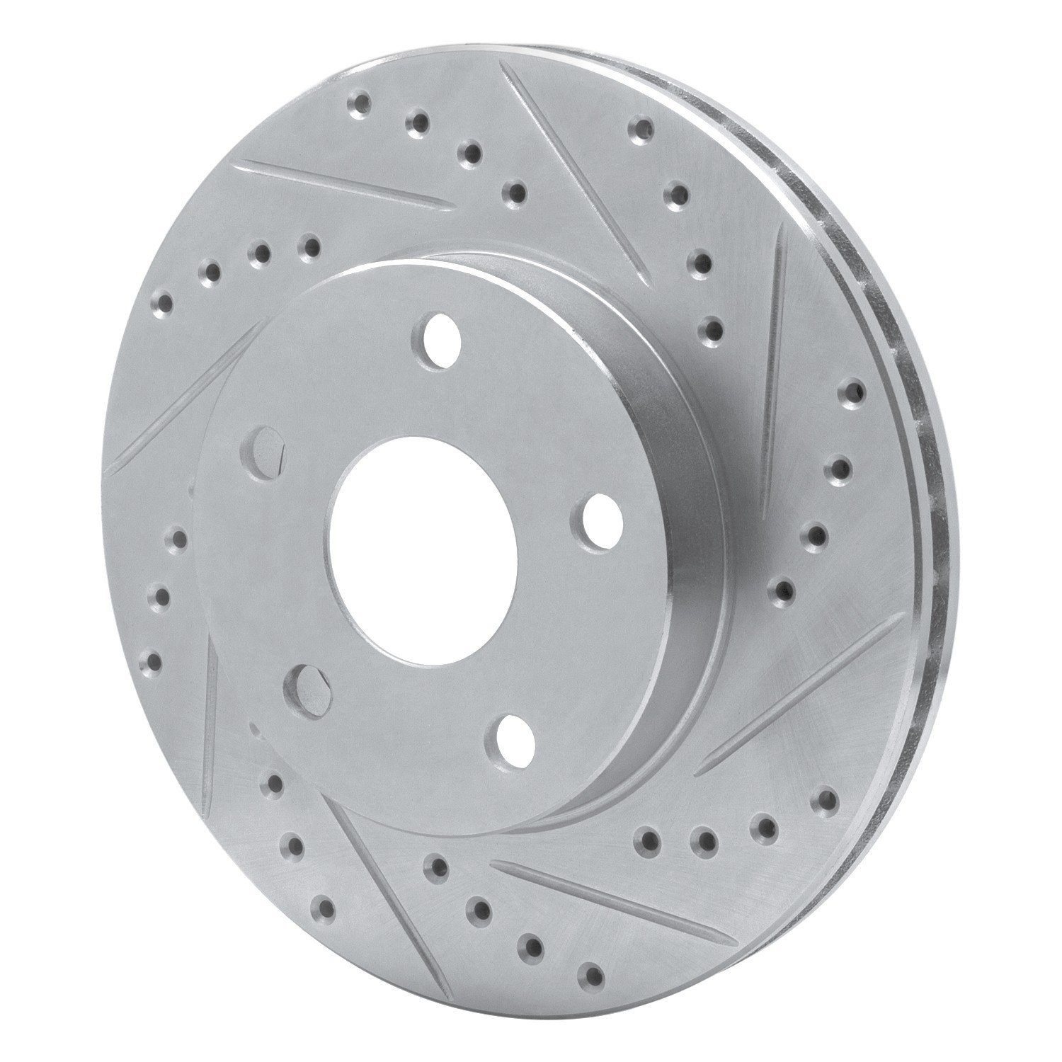 DYN 631-76111R DFC Brake Rotor - Drilled and Slotted - Silver - Image 2