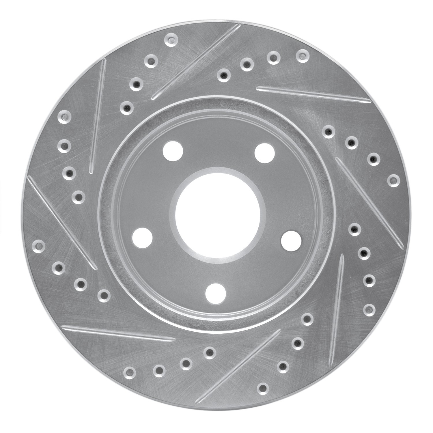 DYN 631-76111R DFC Brake Rotor - Drilled and Slotted - Silver - Image 3