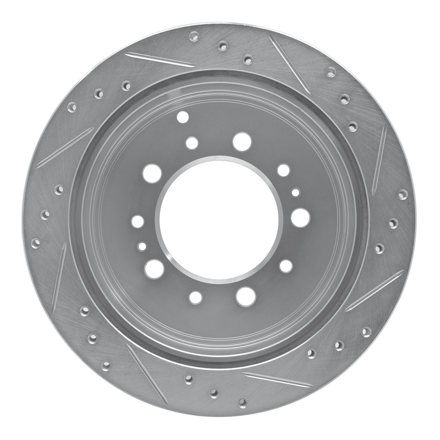 DYN 631-76113L DFC Brake Rotor - Drilled and Slotted - Silver - Image 4