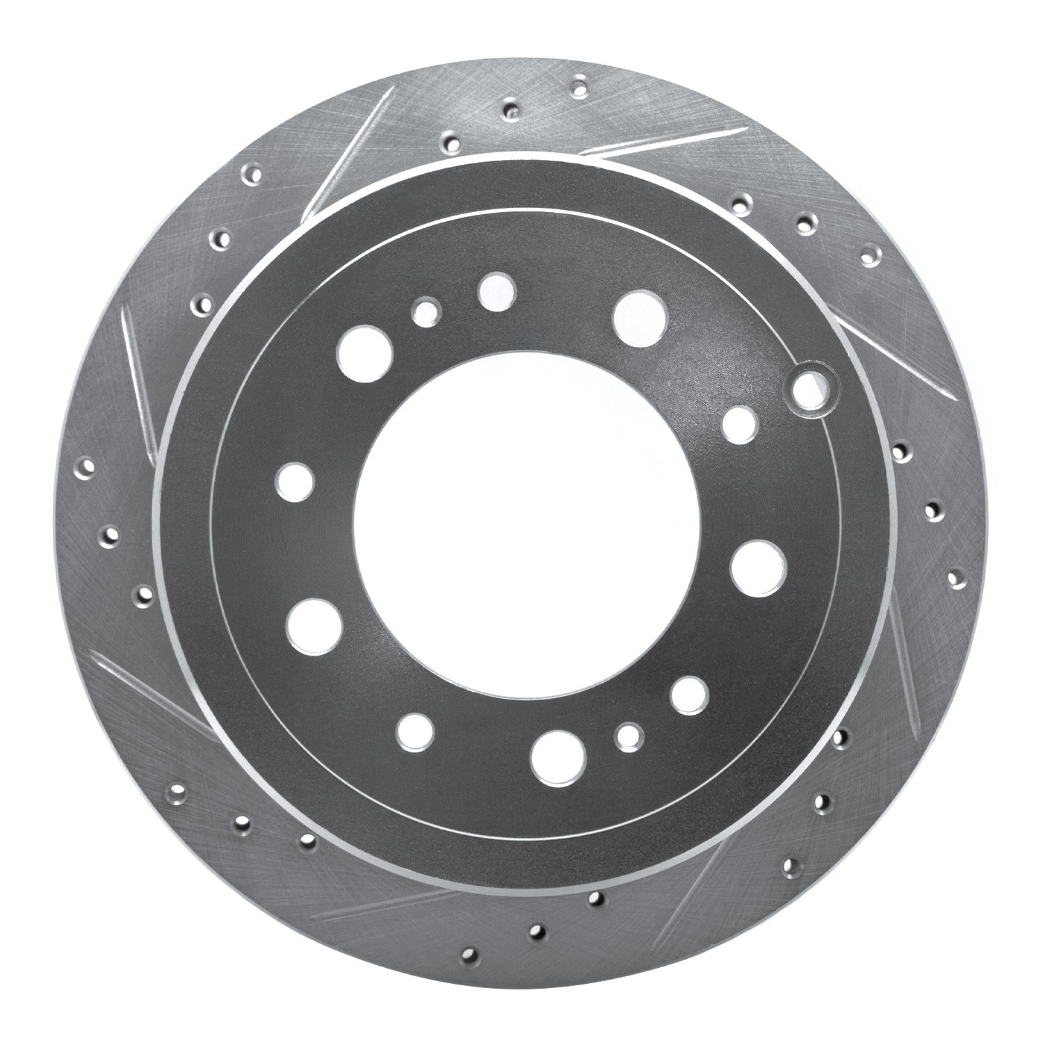 DYN 631-76113L DFC Brake Rotor - Drilled and Slotted - Silver