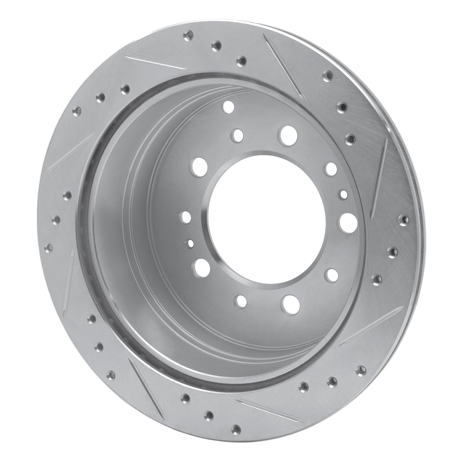 DYN 631-76113L DFC Brake Rotor - Drilled and Slotted - Silver - Image 2