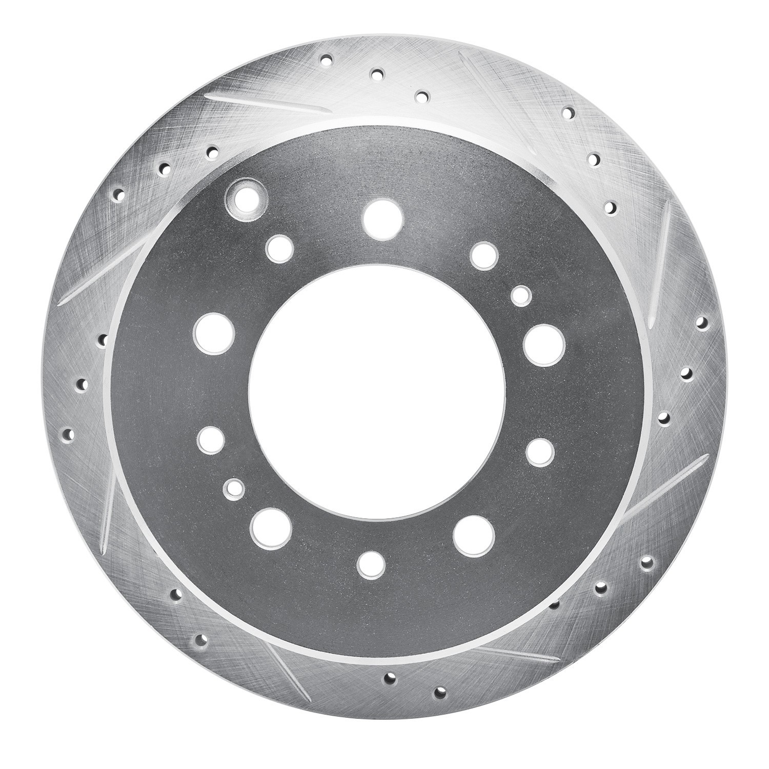 DYN 631-76113R DFC Brake Rotor - Drilled and Slotted - Silver