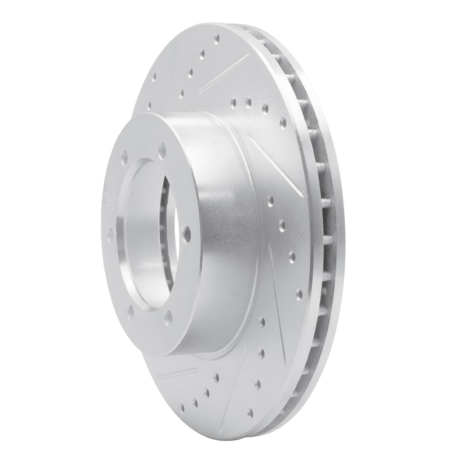 DYN 631-76115L DFC Brake Rotor - Drilled and Slotted - Silver - Image 3