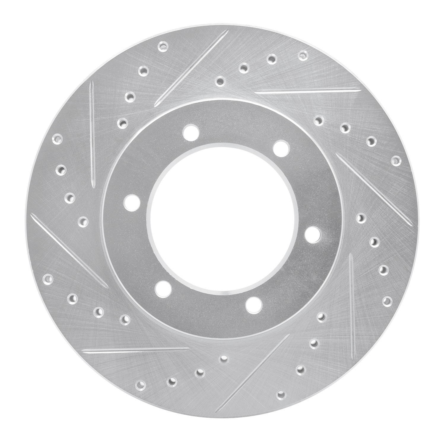 DYN 631-76115L DFC Brake Rotor - Drilled and Slotted - Silver - Image 5
