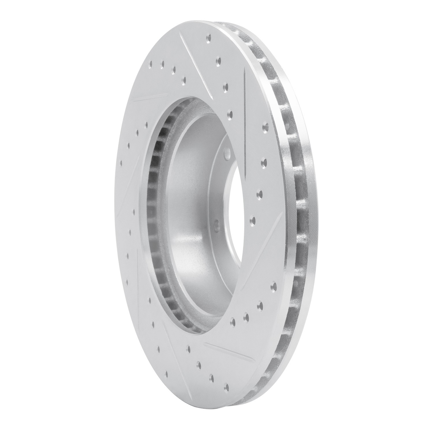 DYN 631-76115L DFC Brake Rotor - Drilled and Slotted - Silver - Image 2