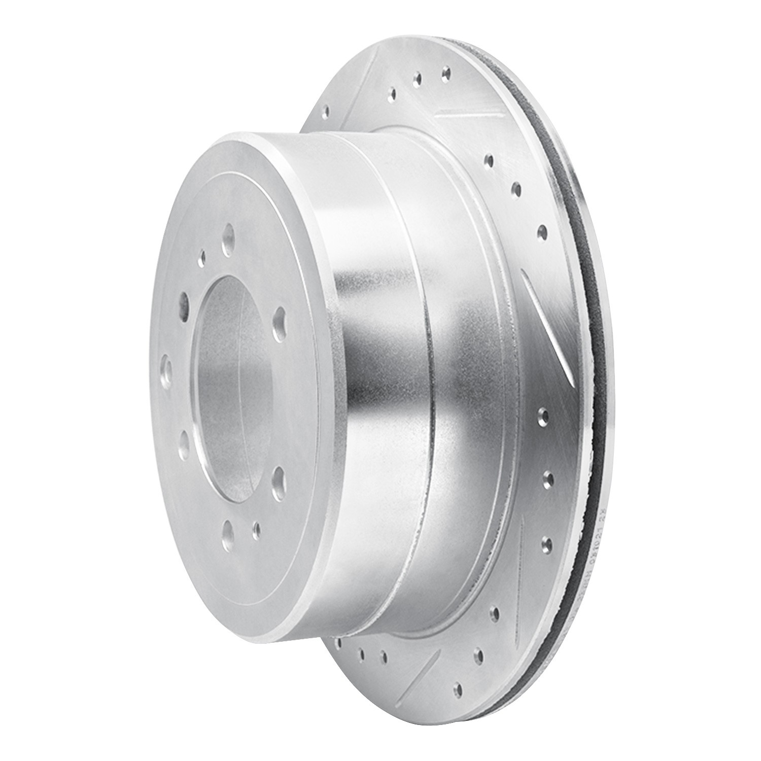 DYN 631-76117L DFC Brake Rotor - Drilled and Slotted - Silver - Image 2