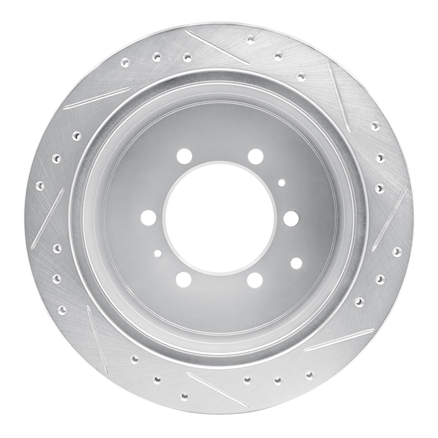 DYN 631-76117L DFC Brake Rotor - Drilled and Slotted - Silver - Image 3