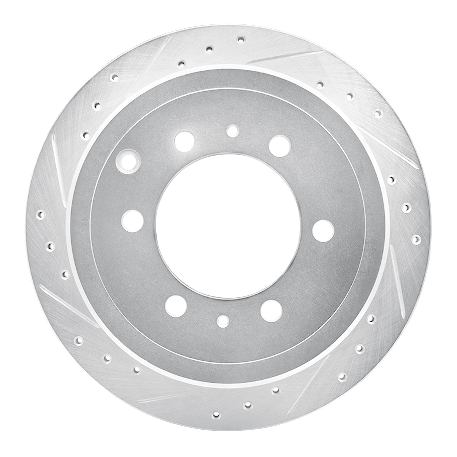 DYN 631-76117L DFC Brake Rotor - Drilled and Slotted - Silver - Image 4