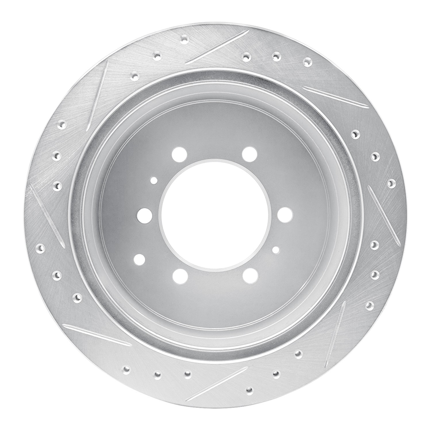 DYN 631-76117R DFC Brake Rotor - Drilled and Slotted - Silver - Image 3