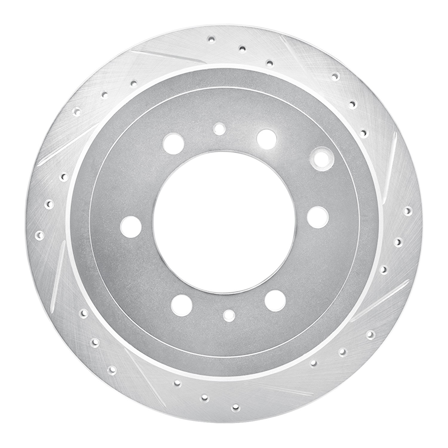 DYN 631-76117R DFC Brake Rotor - Drilled and Slotted - Silver - Image 5