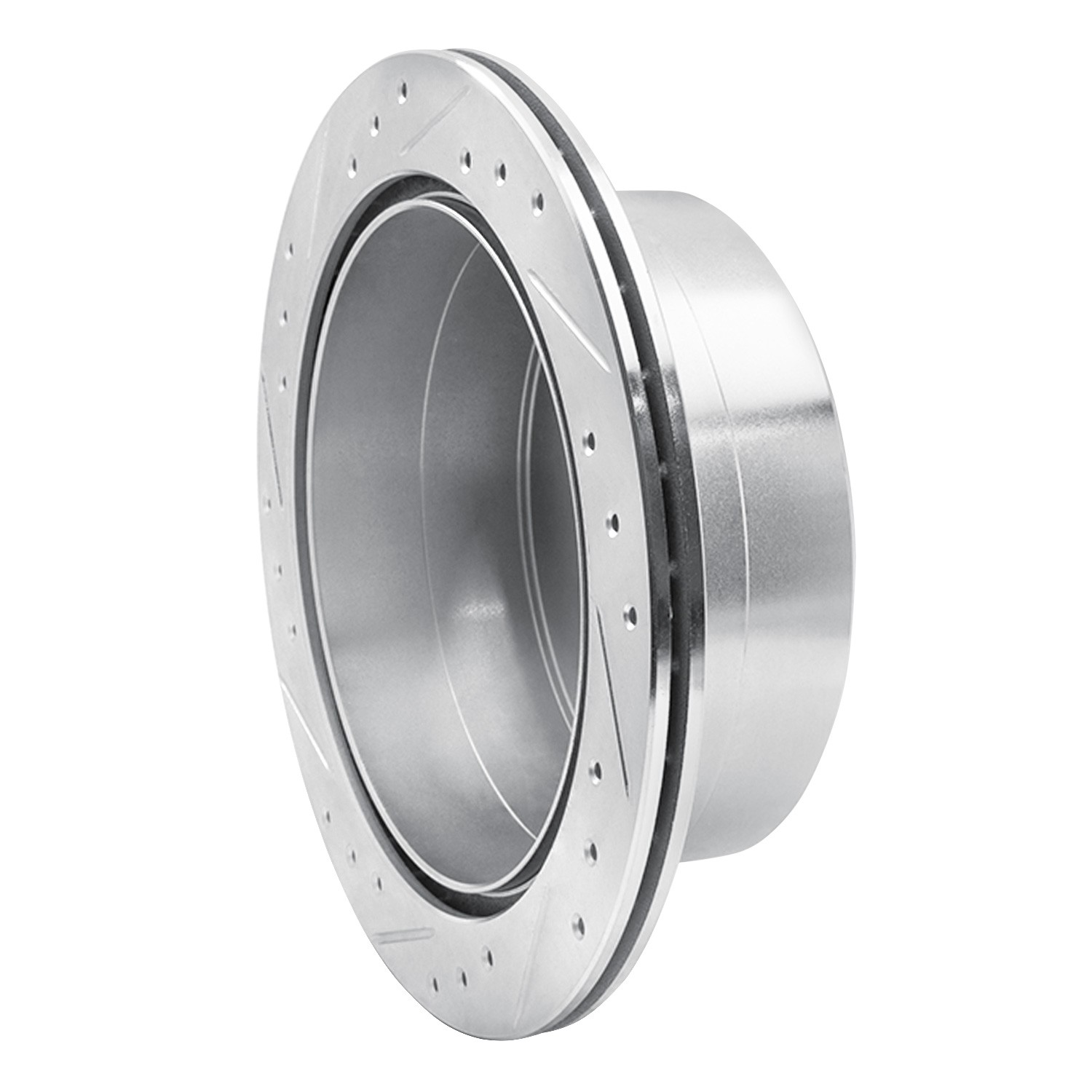 DYN 631-76117R DFC Brake Rotor - Drilled and Slotted - Silver - Image 2