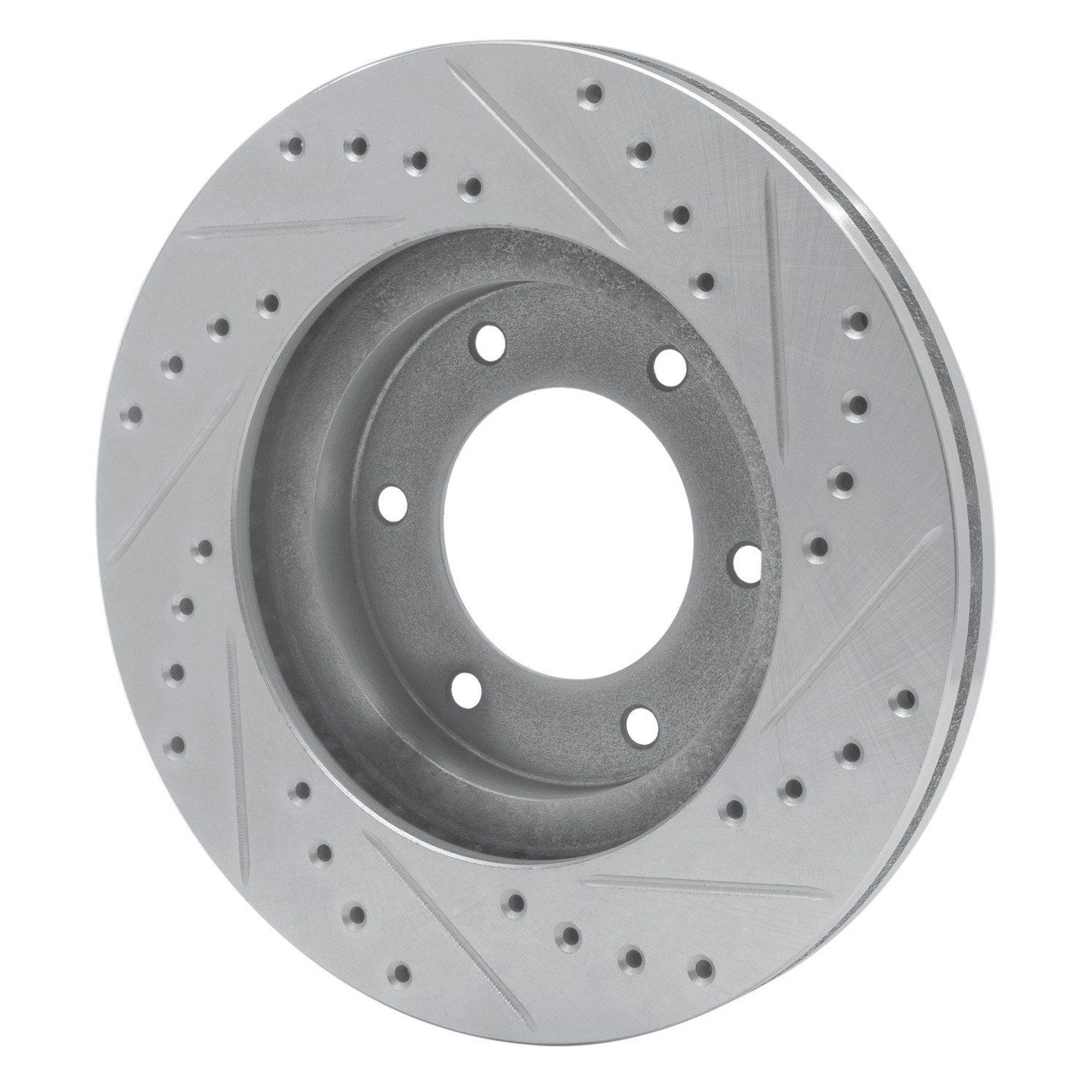 DYN 631-76118L DFC Brake Rotor - Drilled and Slotted - Silver - Image 2