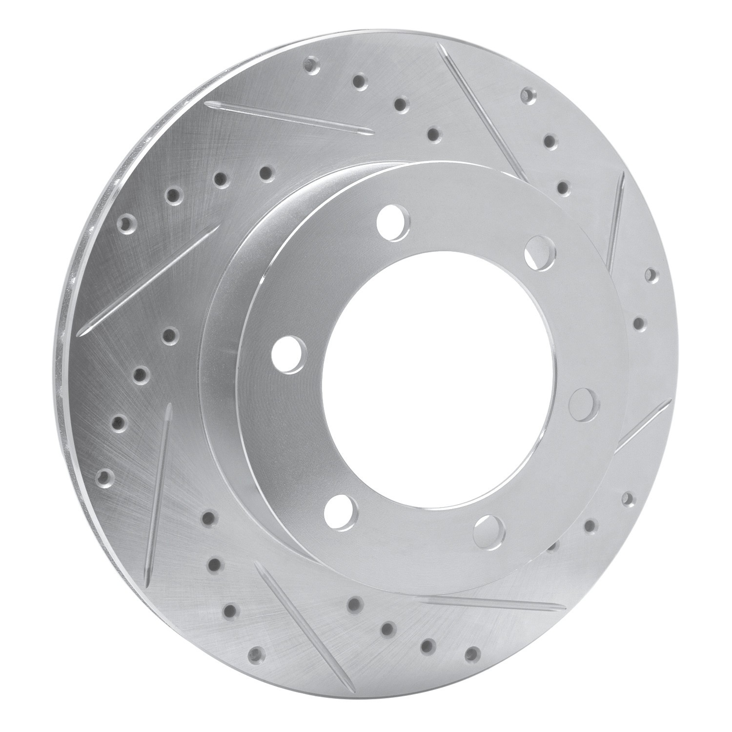 DYN 631-76121R DFC Brake Rotor - Drilled and Slotted - Silver - Image 2