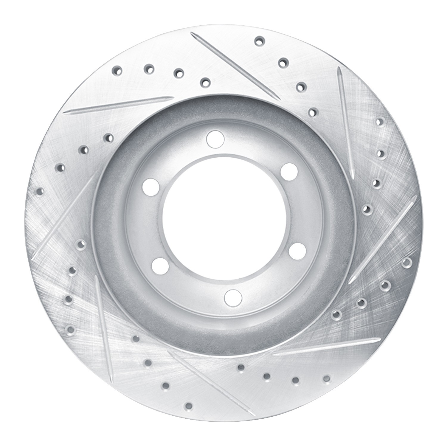 DYN 631-76123L DFC Brake Rotor - Drilled and Slotted - Silver - Image 4