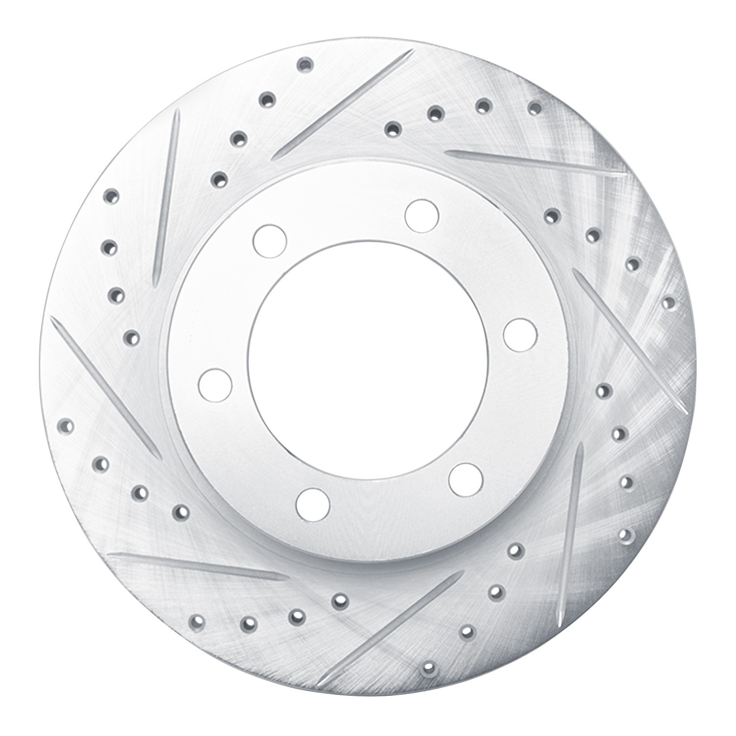 DYN 631-76123L DFC Brake Rotor - Drilled and Slotted - Silver