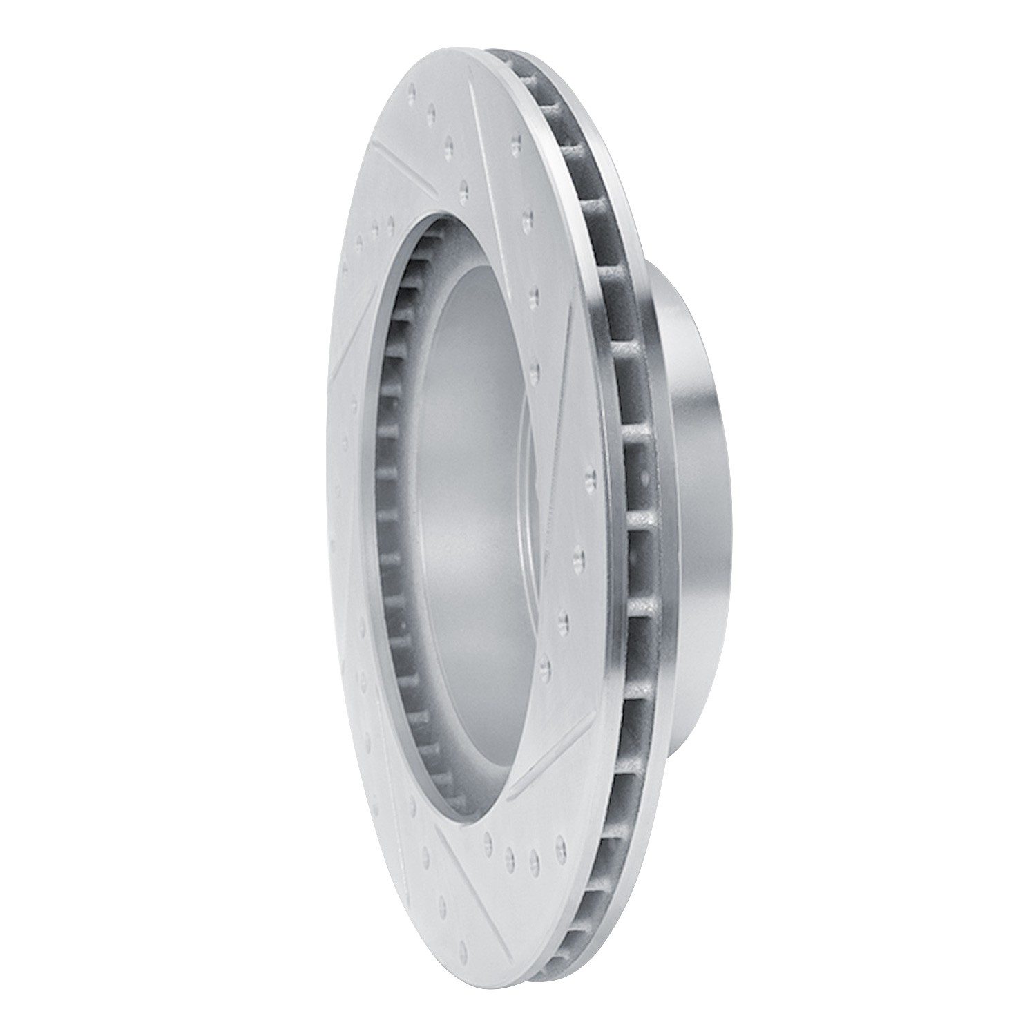 DYN 631-76123L DFC Brake Rotor - Drilled and Slotted - Silver - Image 2
