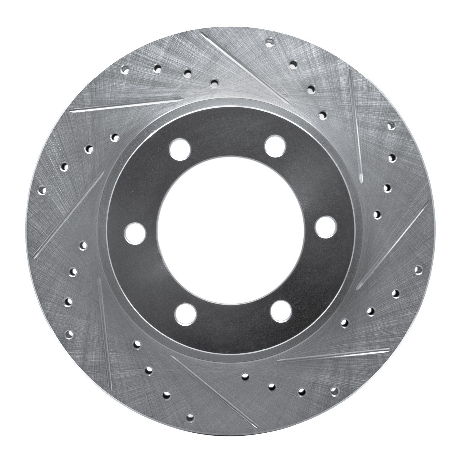 DYN 631-76123R DFC Brake Rotor - Drilled and Slotted - Silver