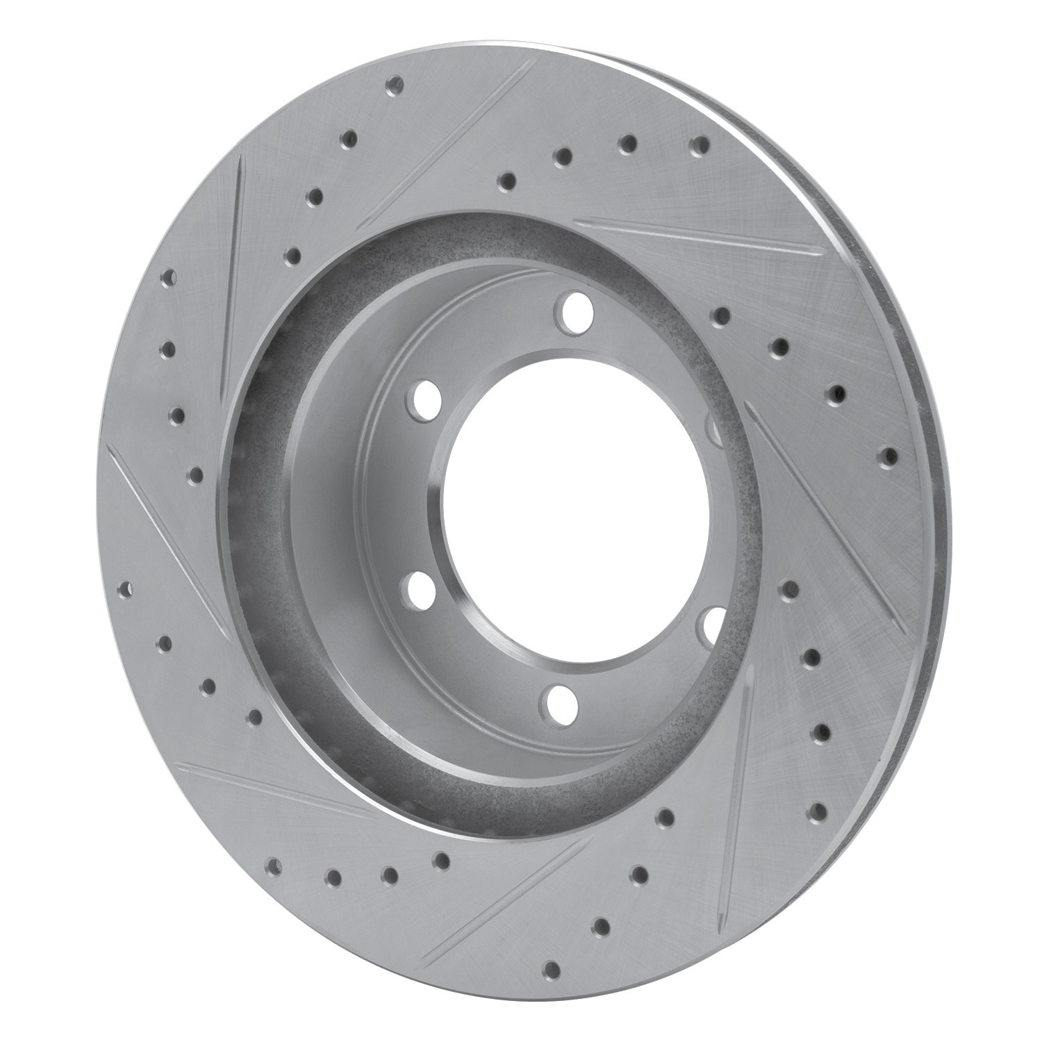 DYN 631-76123R DFC Brake Rotor - Drilled and Slotted - Silver - Image 2