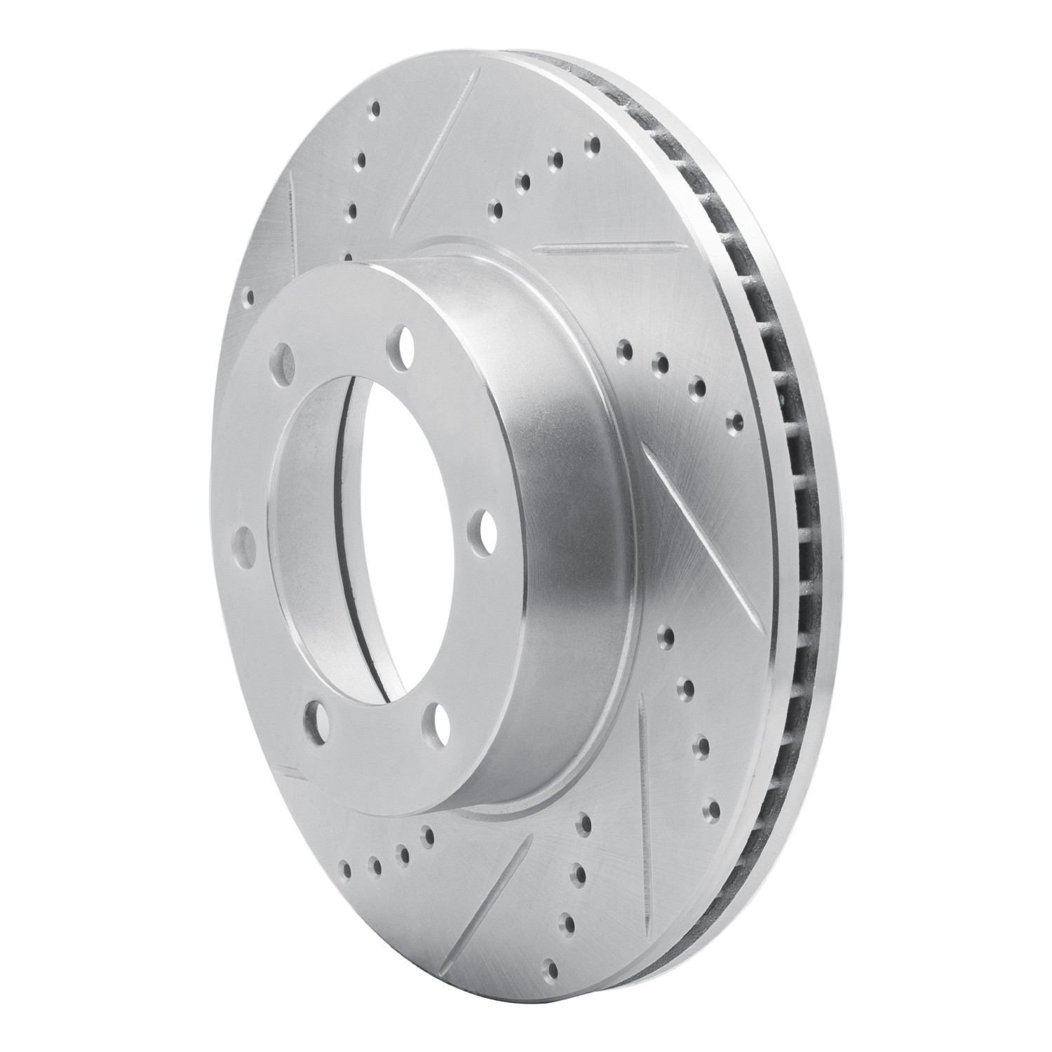 DYN 631-76124L DFC Brake Rotor - Drilled and Slotted - Silver - Image 2