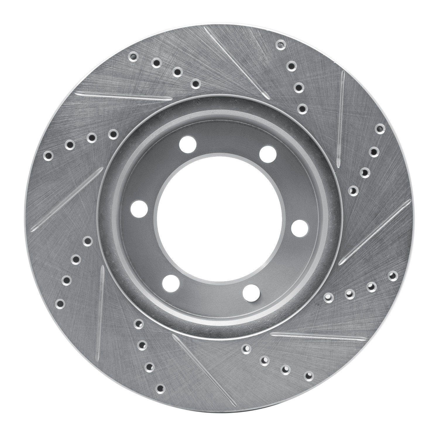 DYN 631-76124L DFC Brake Rotor - Drilled and Slotted - Silver