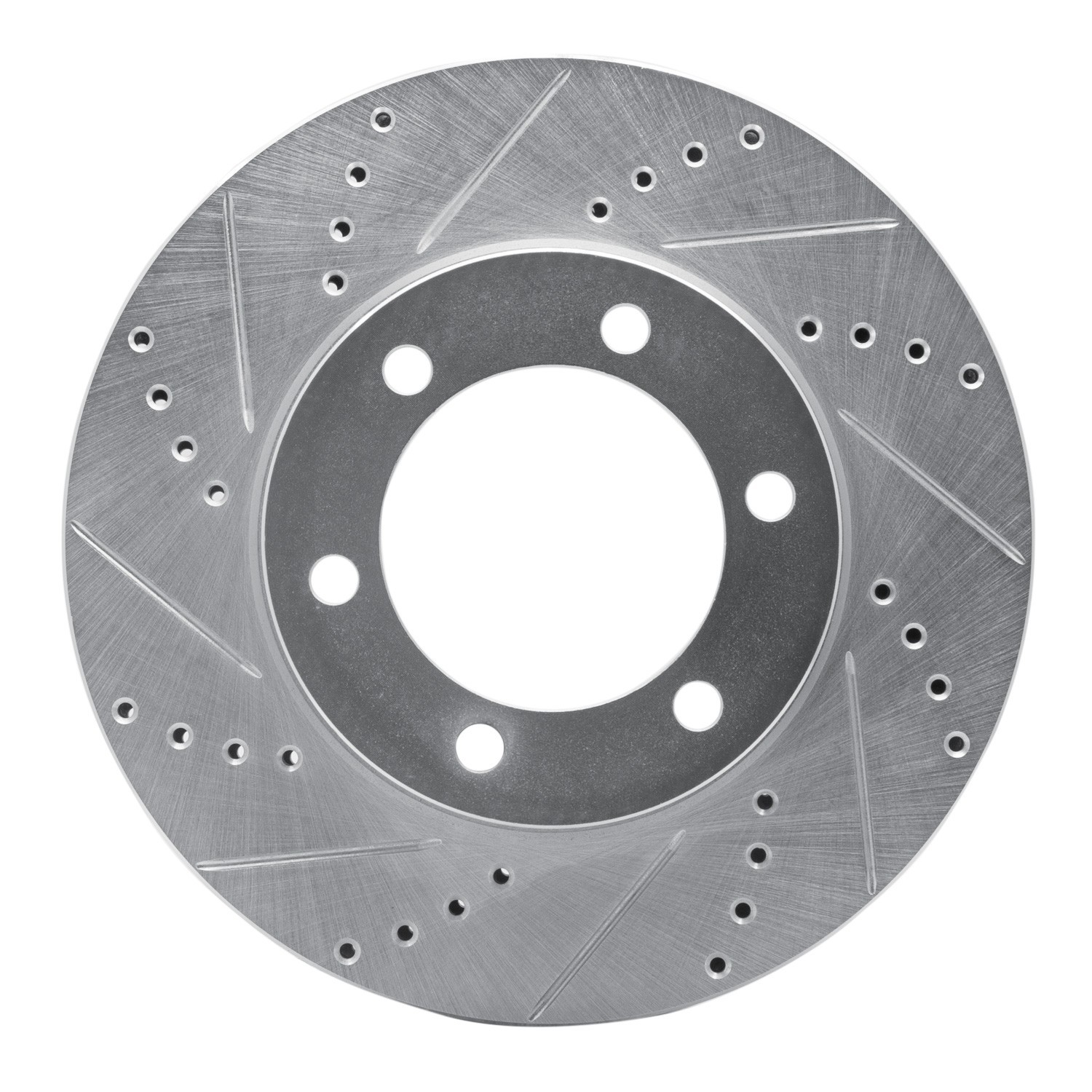 DYN 631-76124L DFC Brake Rotor - Drilled and Slotted - Silver - Image 3