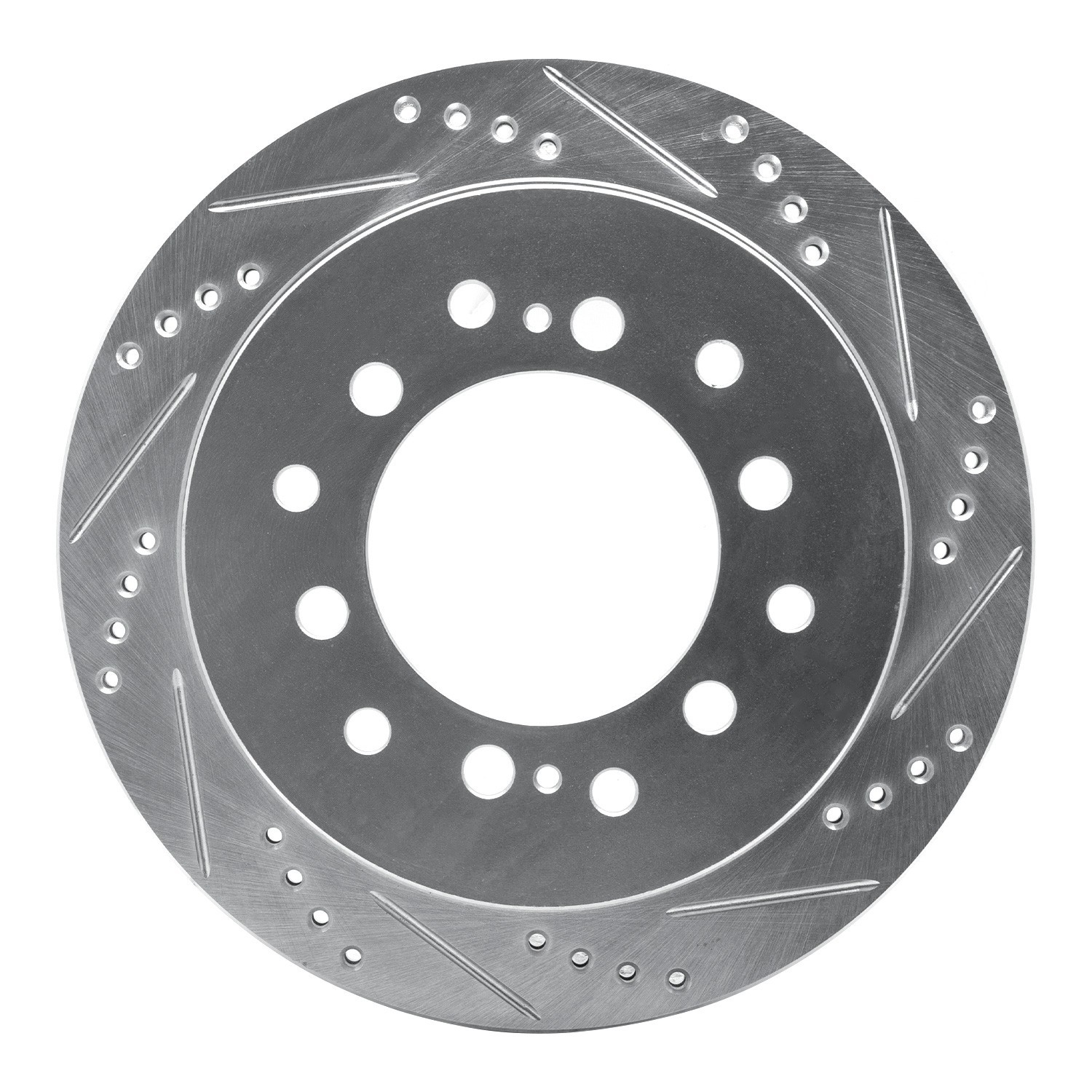 DYN 631-76127R DFC Brake Rotor - Drilled and Slotted - Silver