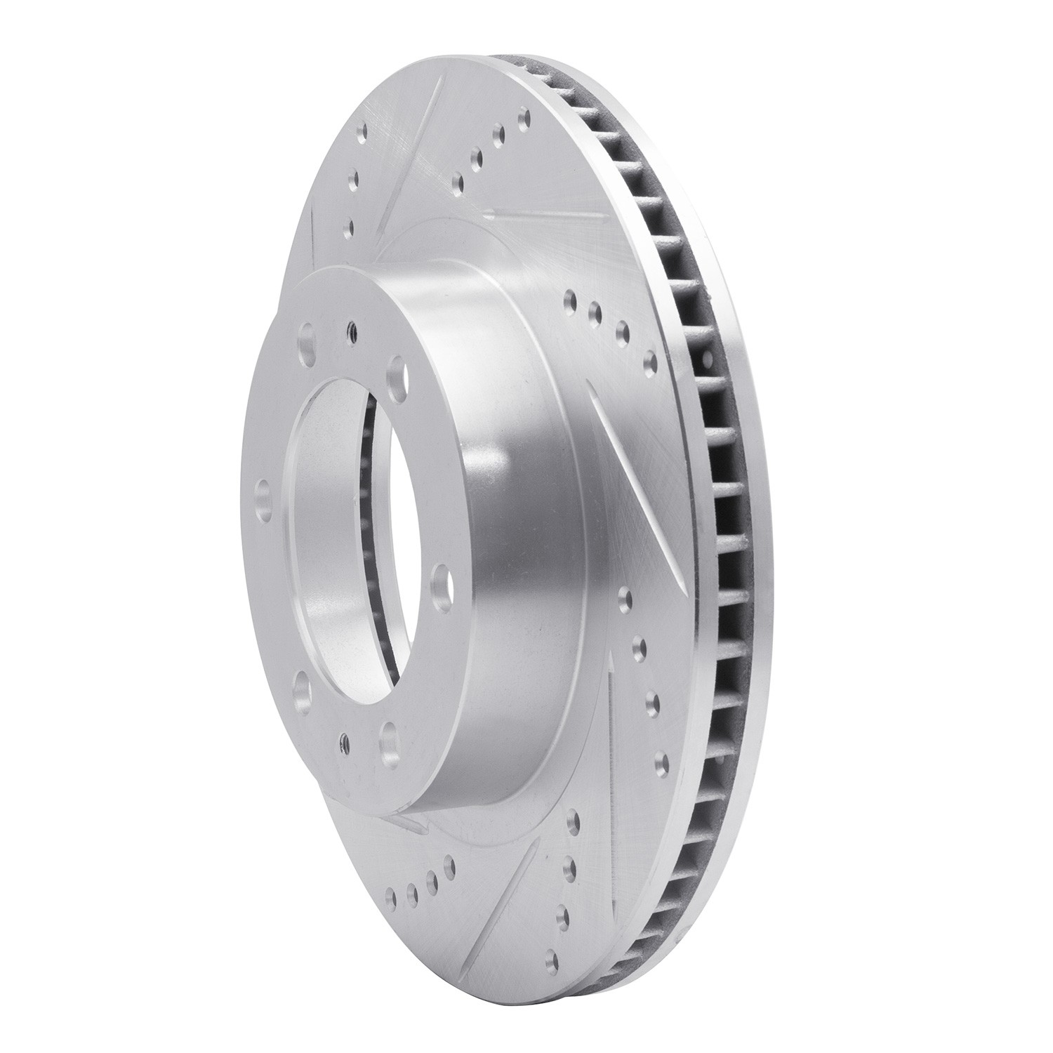 DYN 631-76128L DFC Brake Rotor - Drilled and Slotted - Silver - Image 3