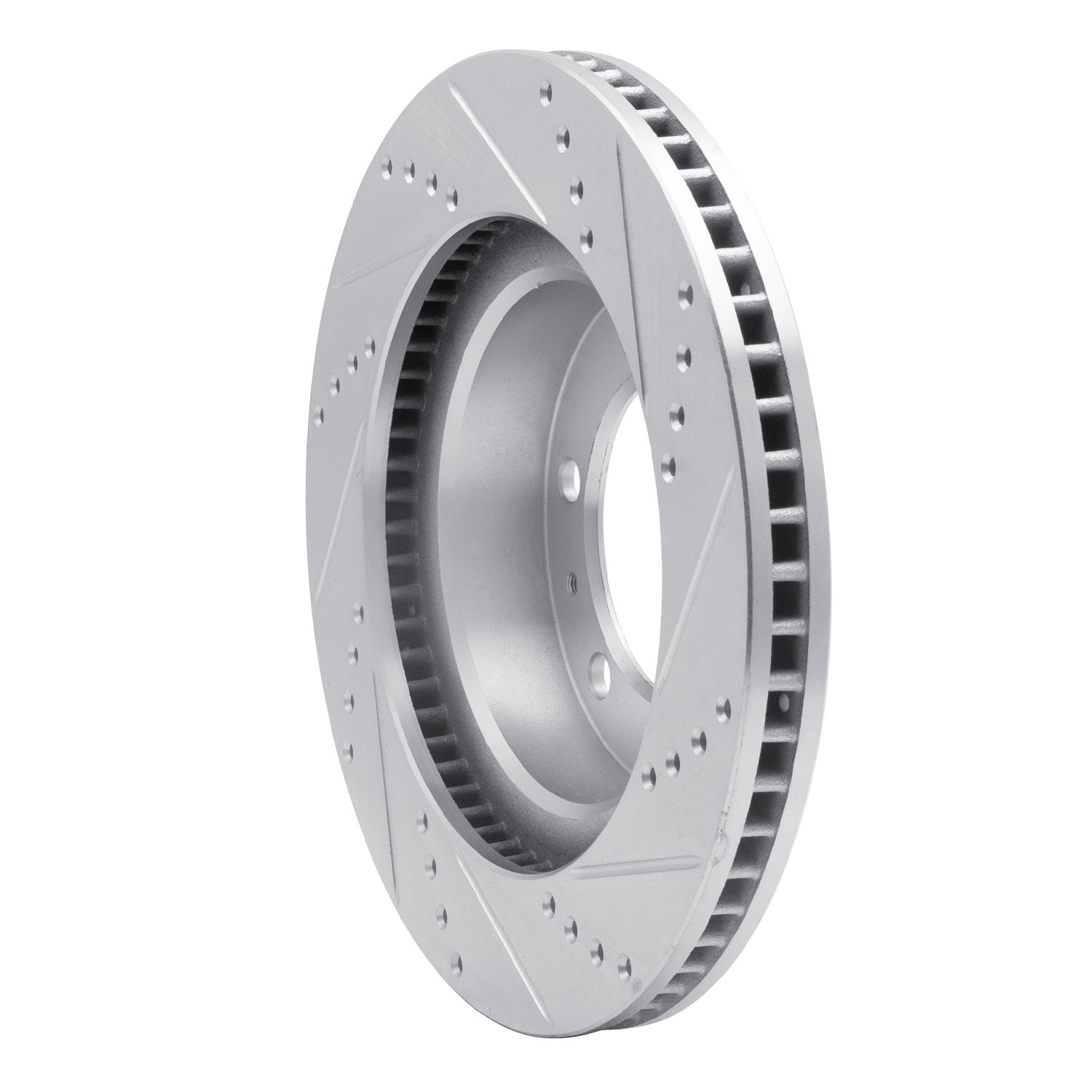 DYN 631-76128L DFC Brake Rotor - Drilled and Slotted - Silver - Image 2