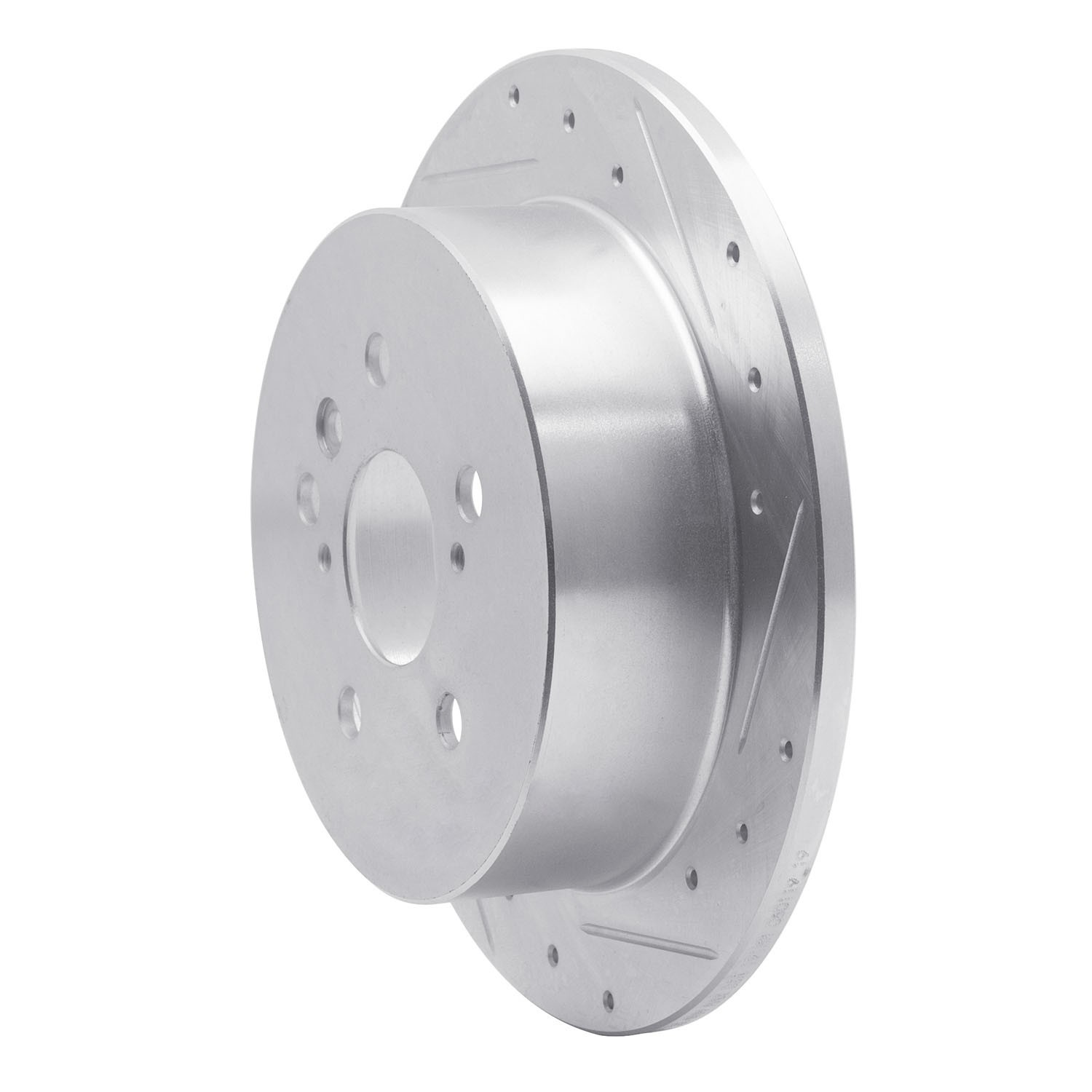 DYN 631-76131R DFC Brake Rotor - Drilled and Slotted - Silver