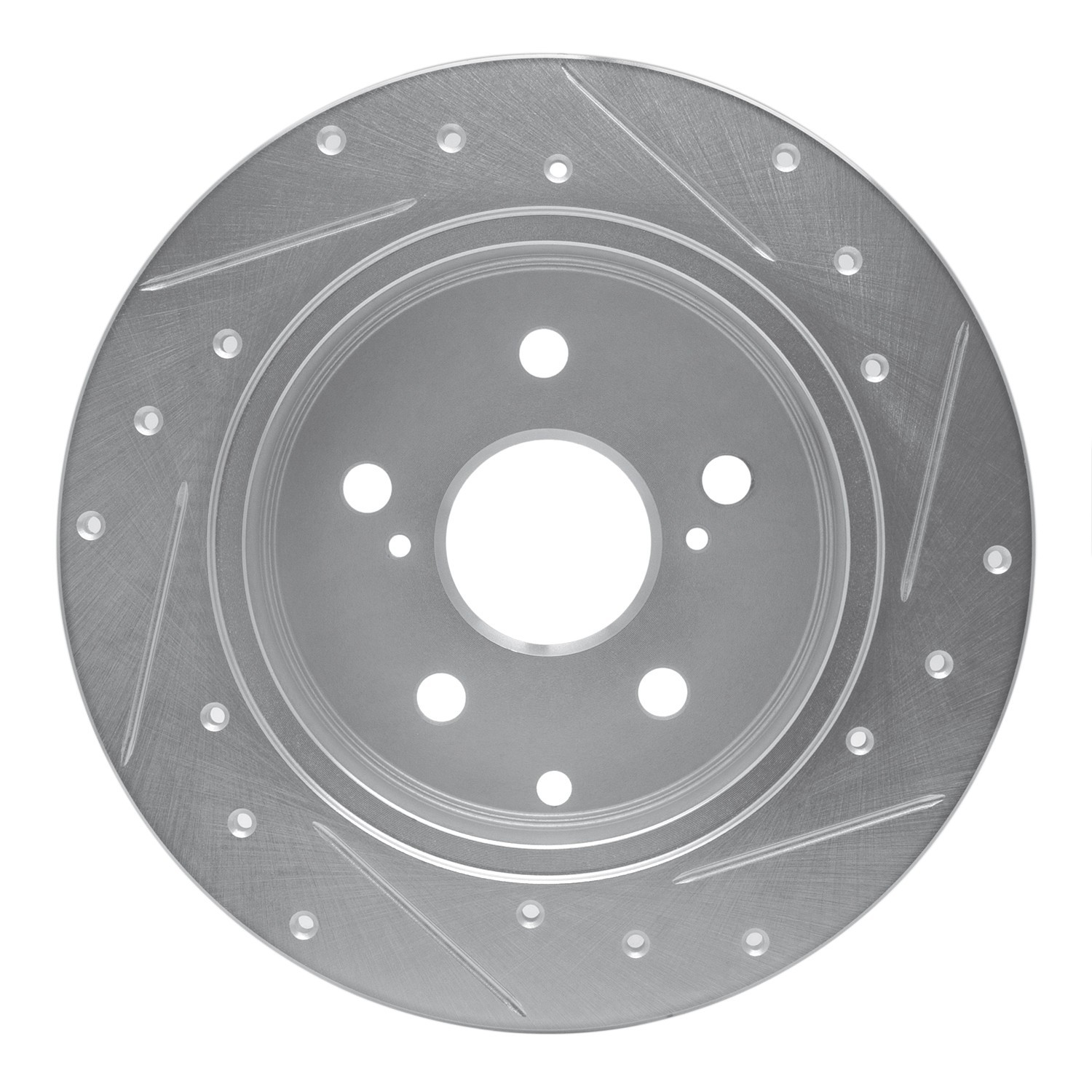 DYN 631-76134L DFC Brake Rotor - Drilled and Slotted - Silver - Image 4