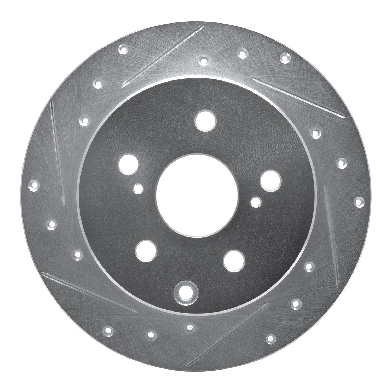 DYN 631-76134L DFC Brake Rotor - Drilled and Slotted - Silver