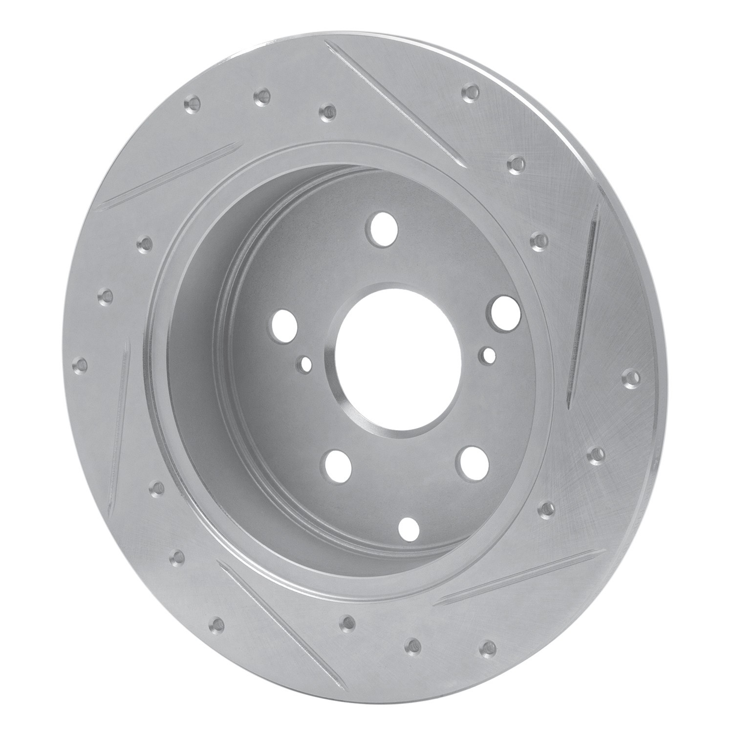 DYN 631-76134L DFC Brake Rotor - Drilled and Slotted - Silver - Image 2