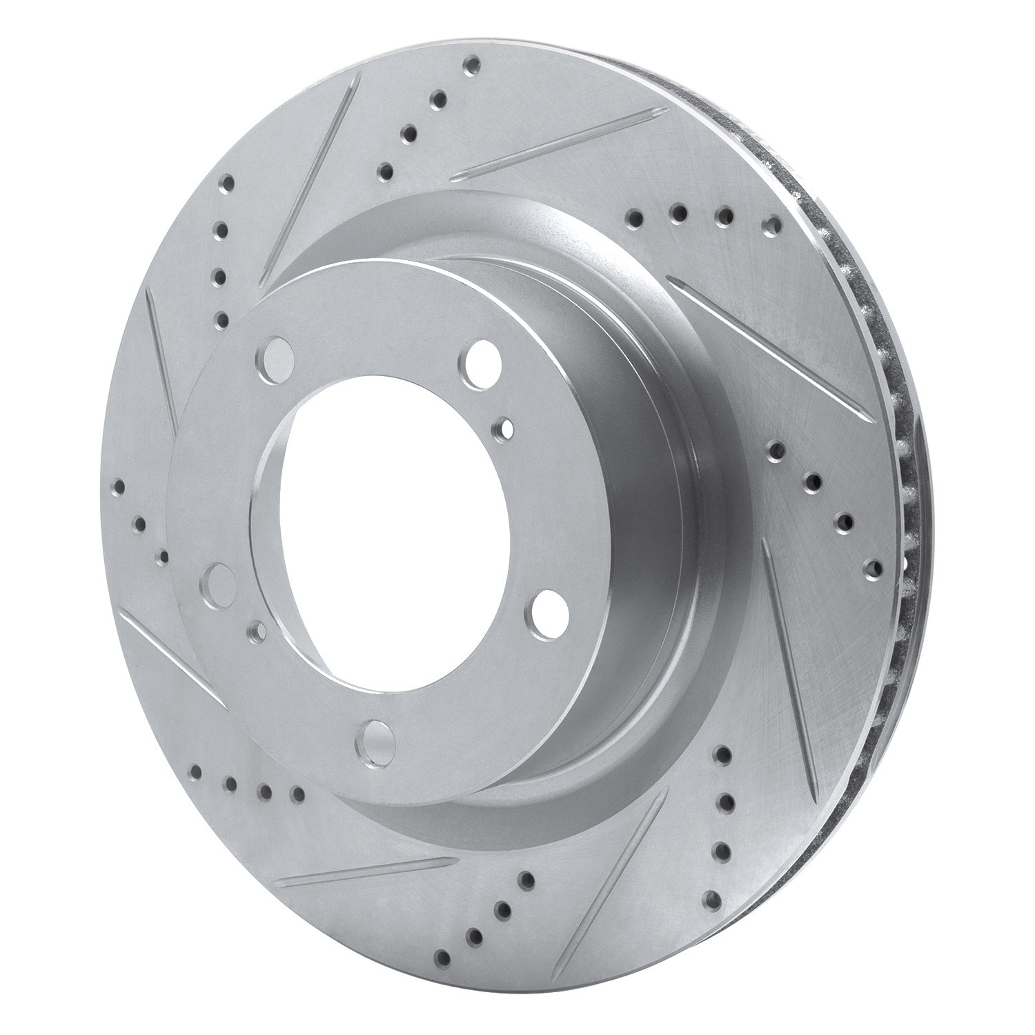 DYN 631-76136L DFC Brake Rotor - Drilled and Slotted - Silver - Image 3