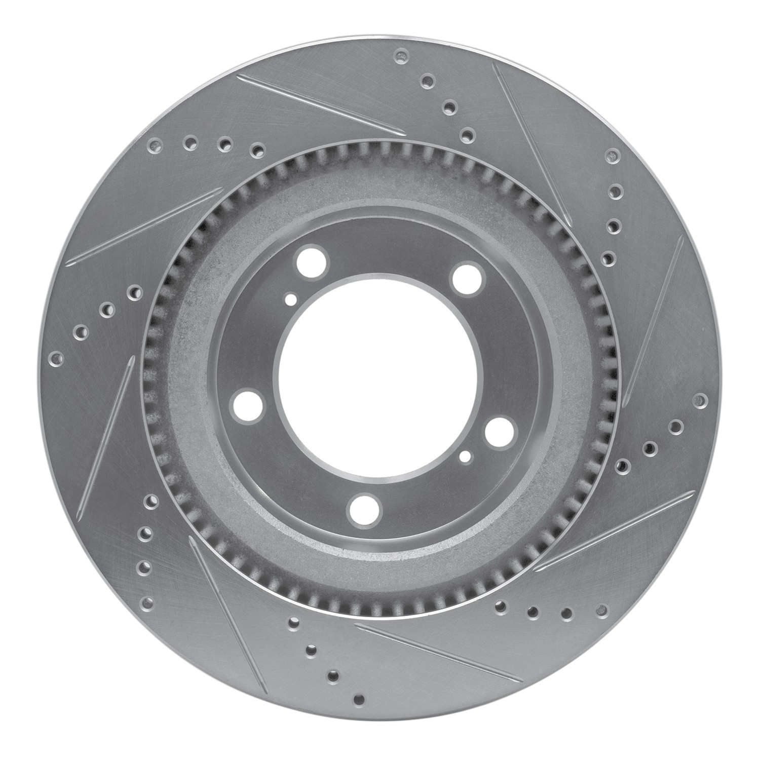 DYN 631-76136L DFC Brake Rotor - Drilled and Slotted - Silver - Image 4