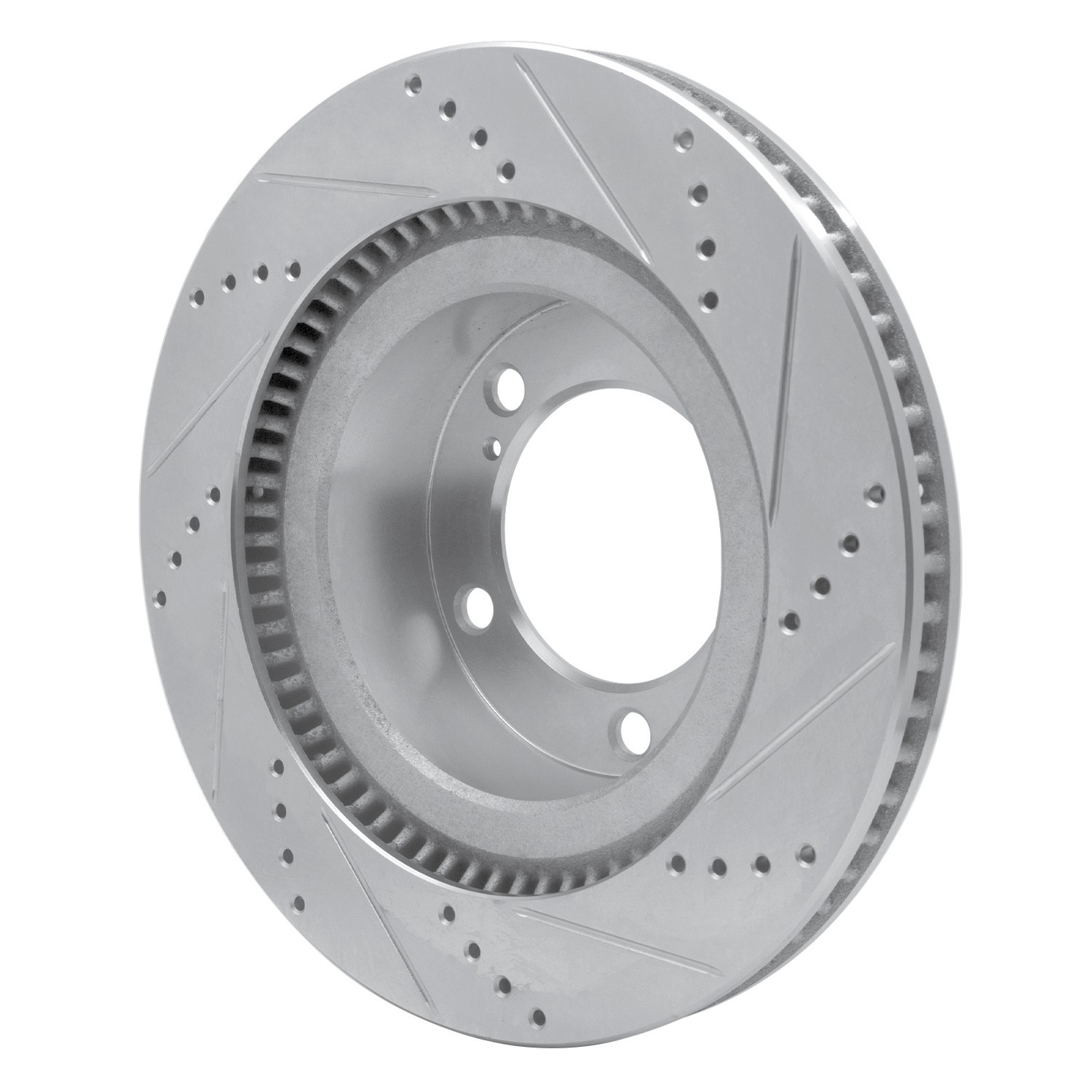 DYN 631-76136L DFC Brake Rotor - Drilled and Slotted - Silver - Image 2