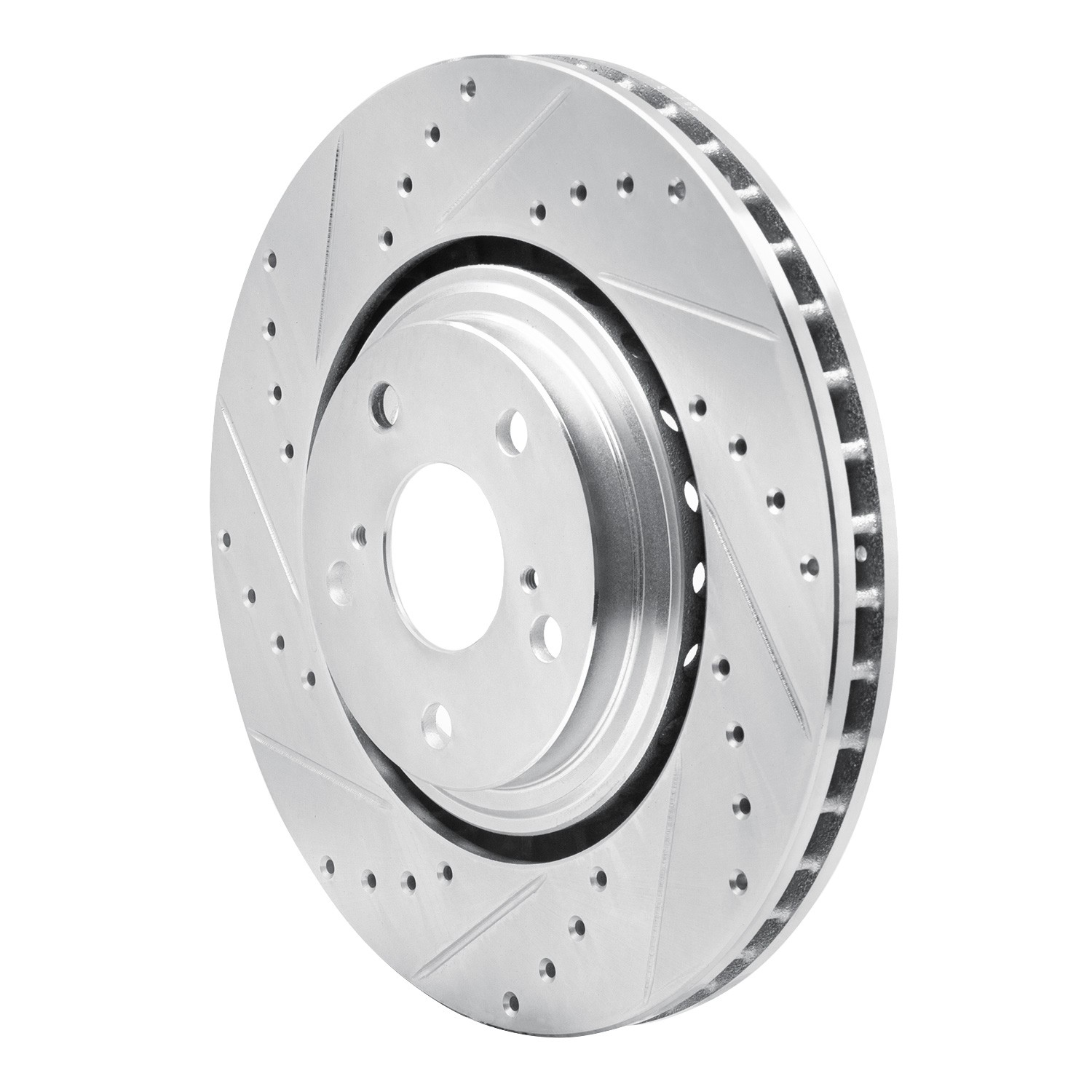 DYN 631-76138L DFC Brake Rotor - Drilled and Slotted - Silver - Image 3