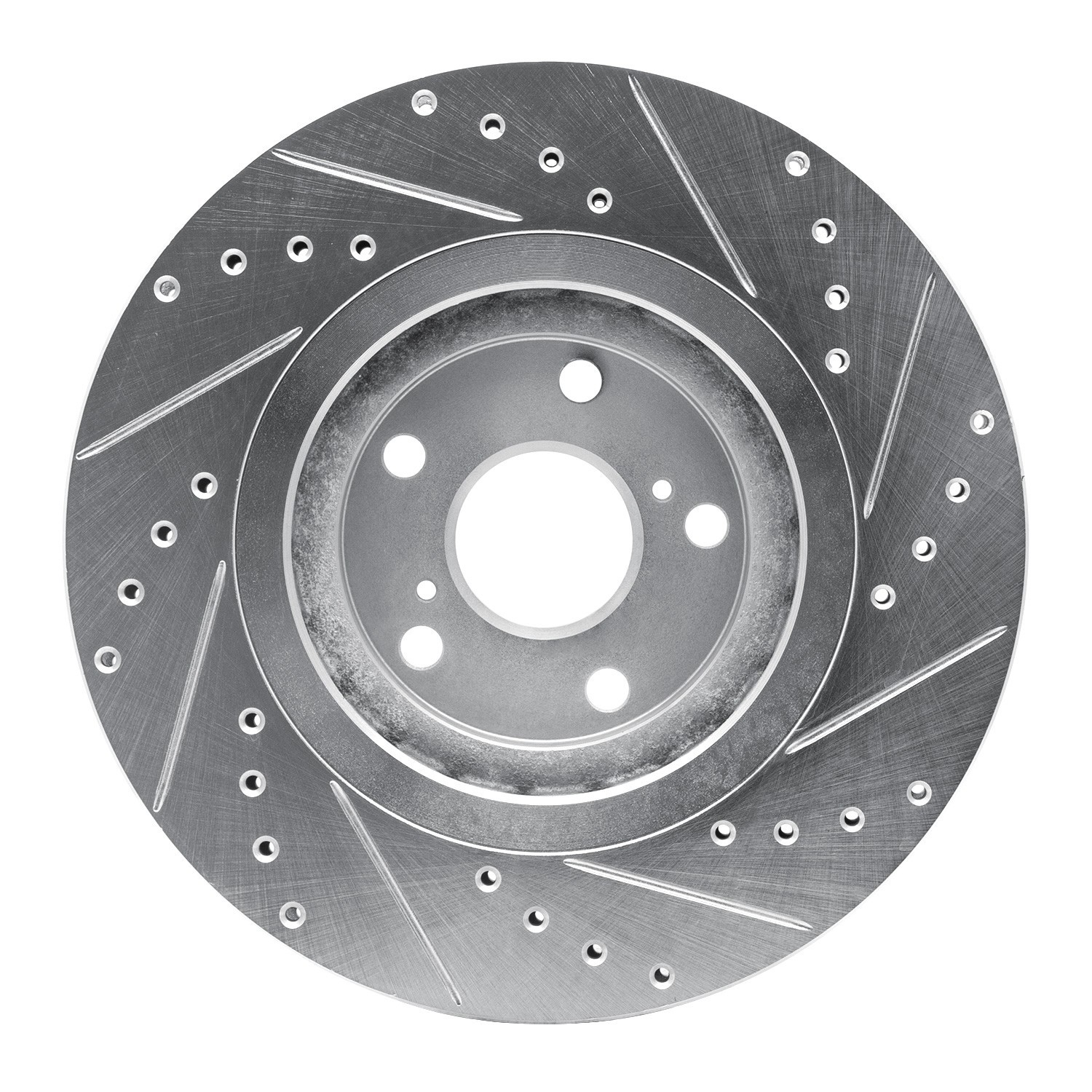 DYN 631-76138L DFC Brake Rotor - Drilled and Slotted - Silver - Image 4