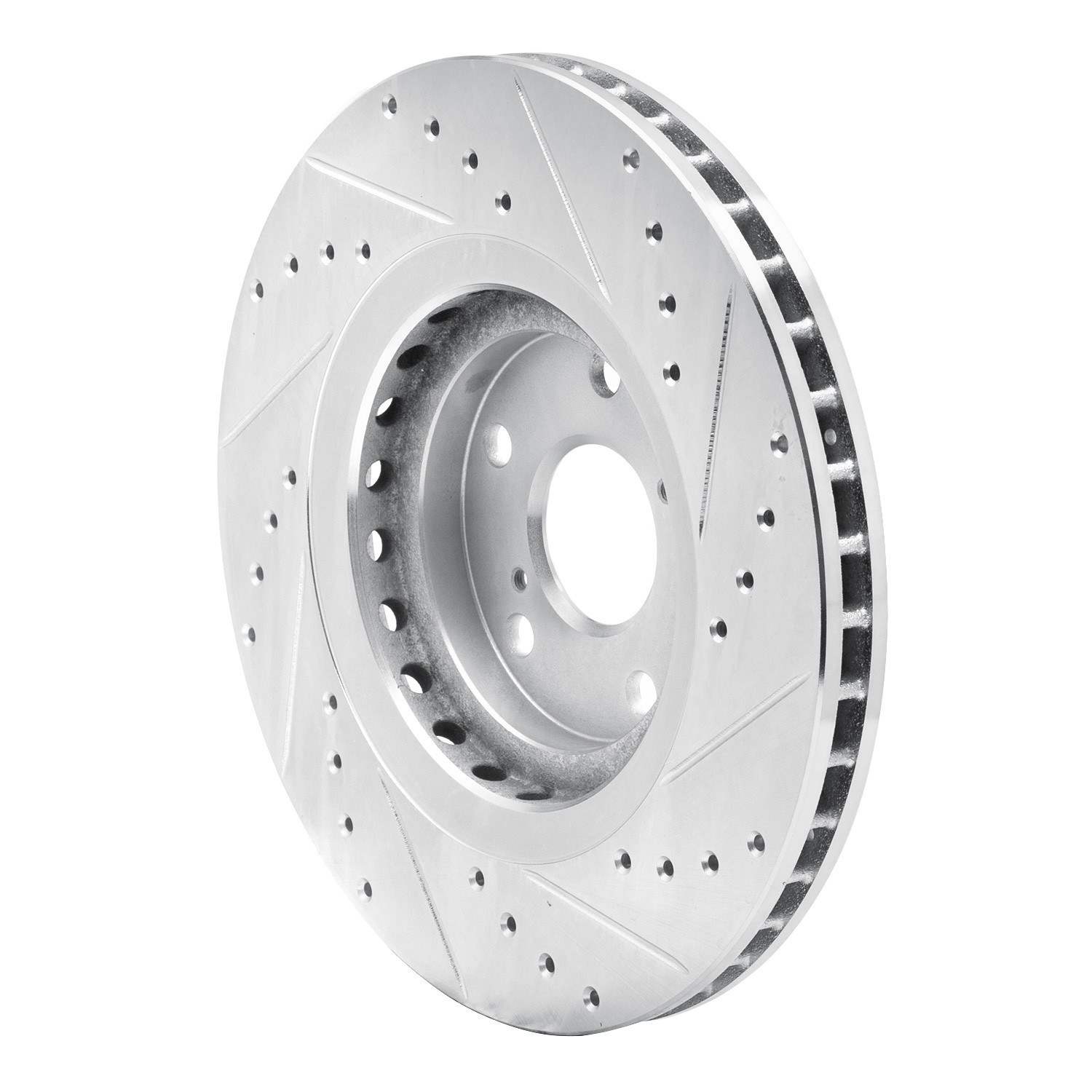 DYN 631-76138L DFC Brake Rotor - Drilled and Slotted - Silver - Image 2
