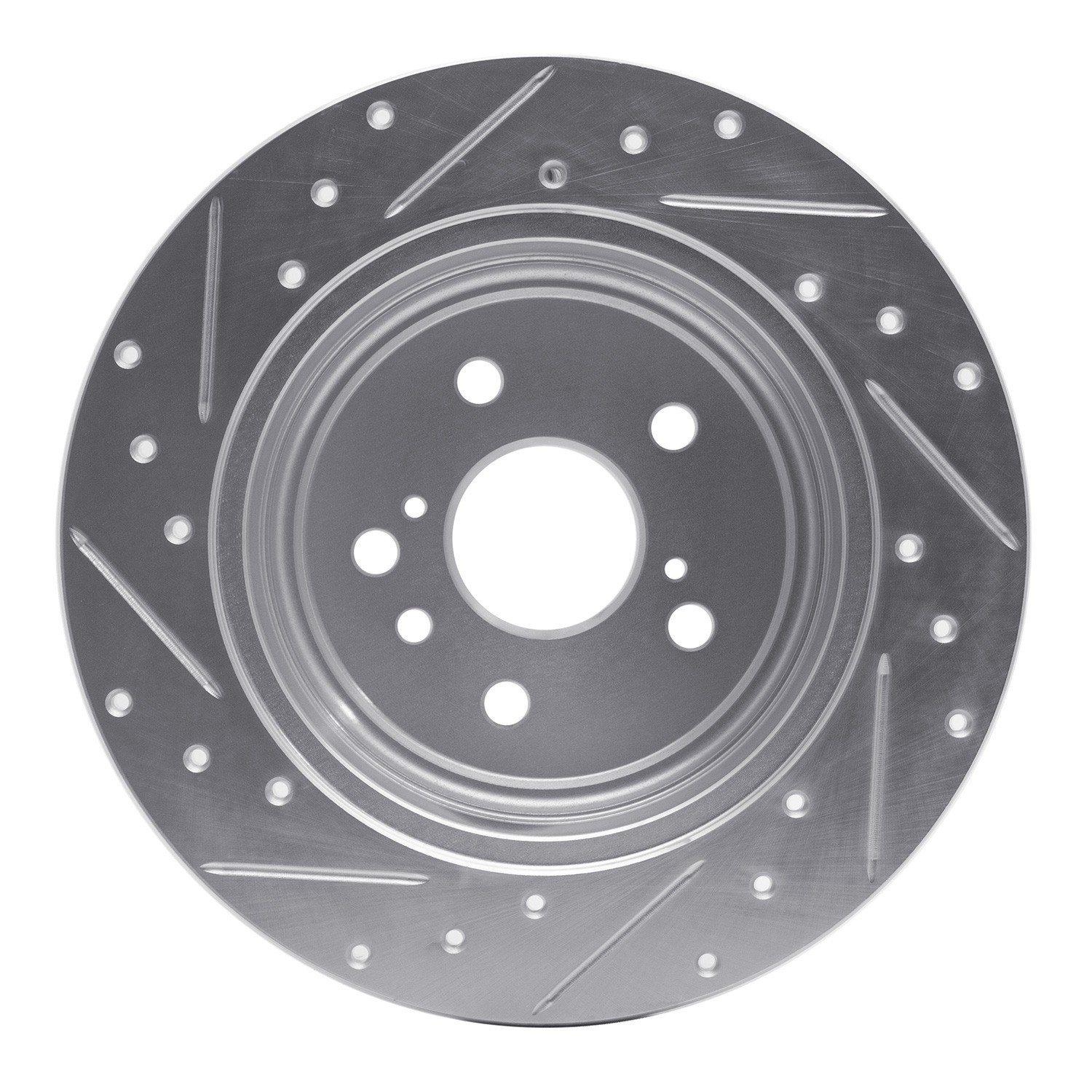DYN 631-76139R DFC Brake Rotor - Drilled and Slotted - Silver - Image 3
