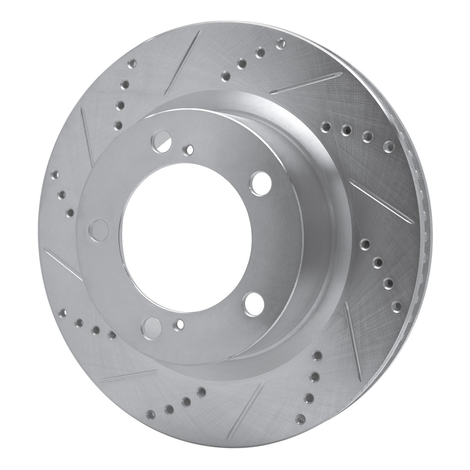 DYN 631-76140L DFC Brake Rotor - Drilled and Slotted - Silver - Image 3