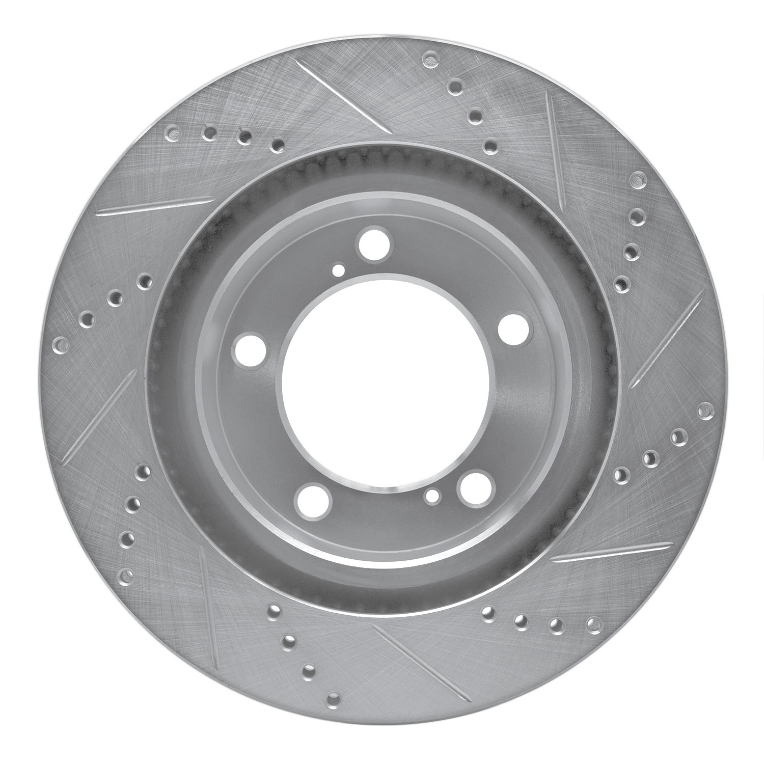 DYN 631-76140L DFC Brake Rotor - Drilled and Slotted - Silver - Image 4