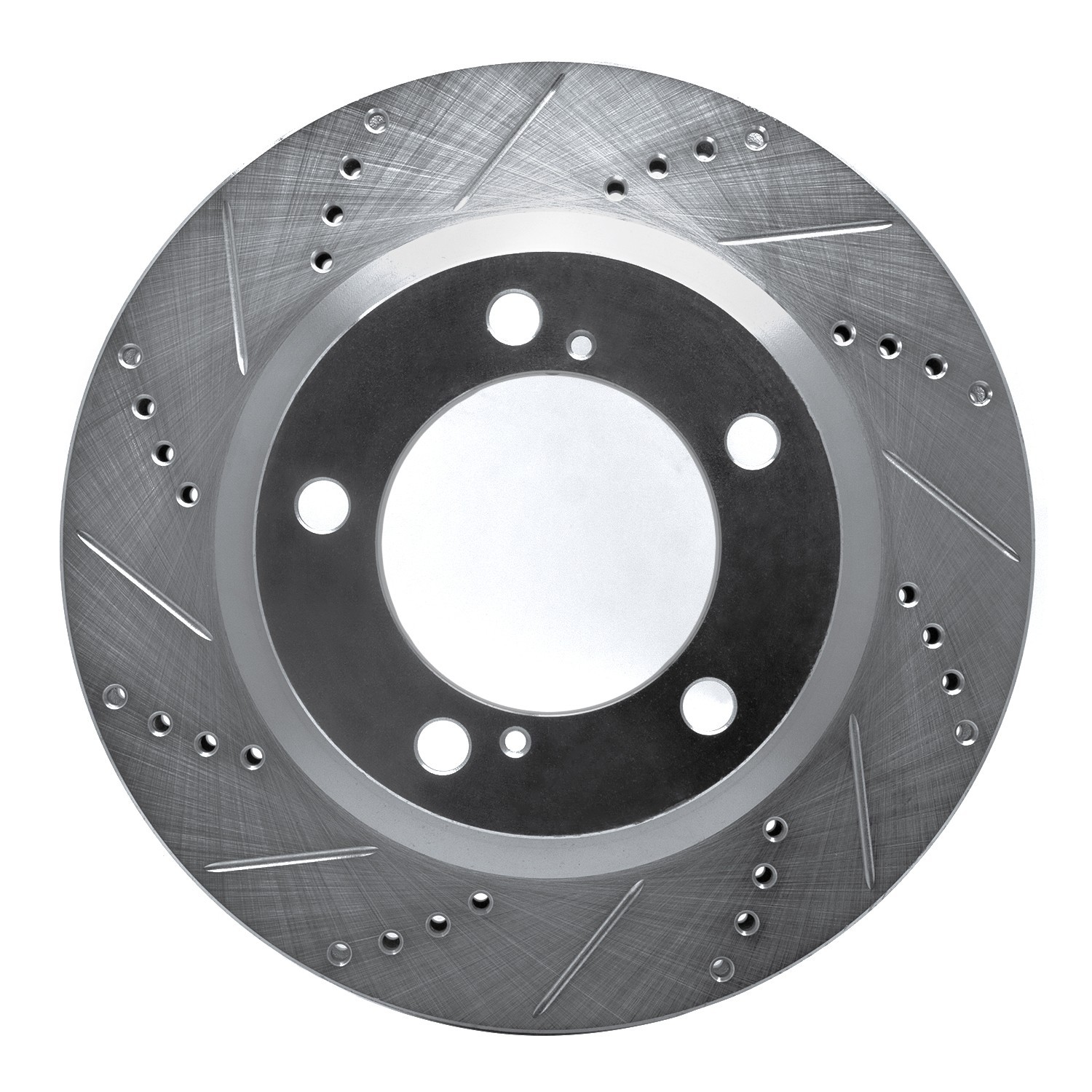 DYN 631-76140L DFC Brake Rotor - Drilled and Slotted - Silver - Image 5