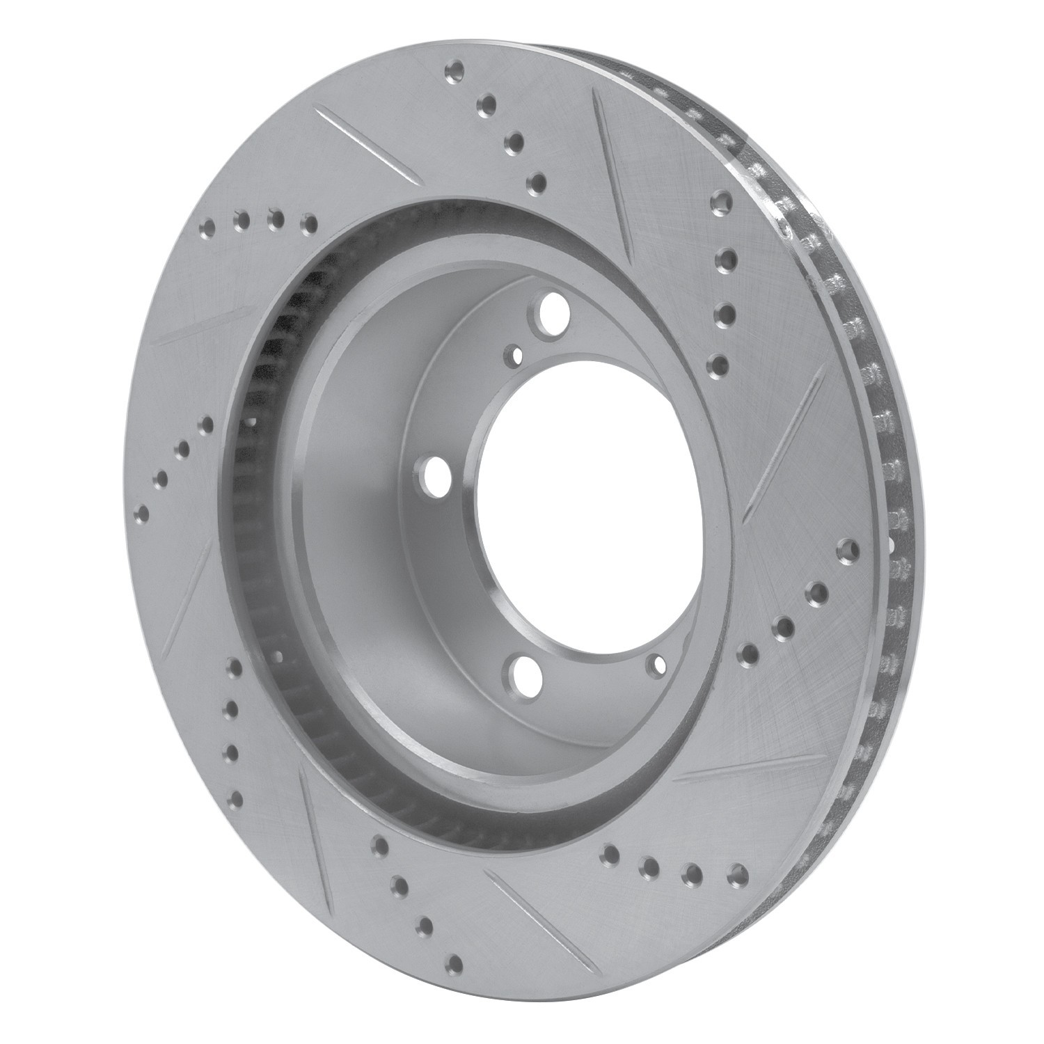 DYN 631-76140L DFC Brake Rotor - Drilled and Slotted - Silver - Image 2