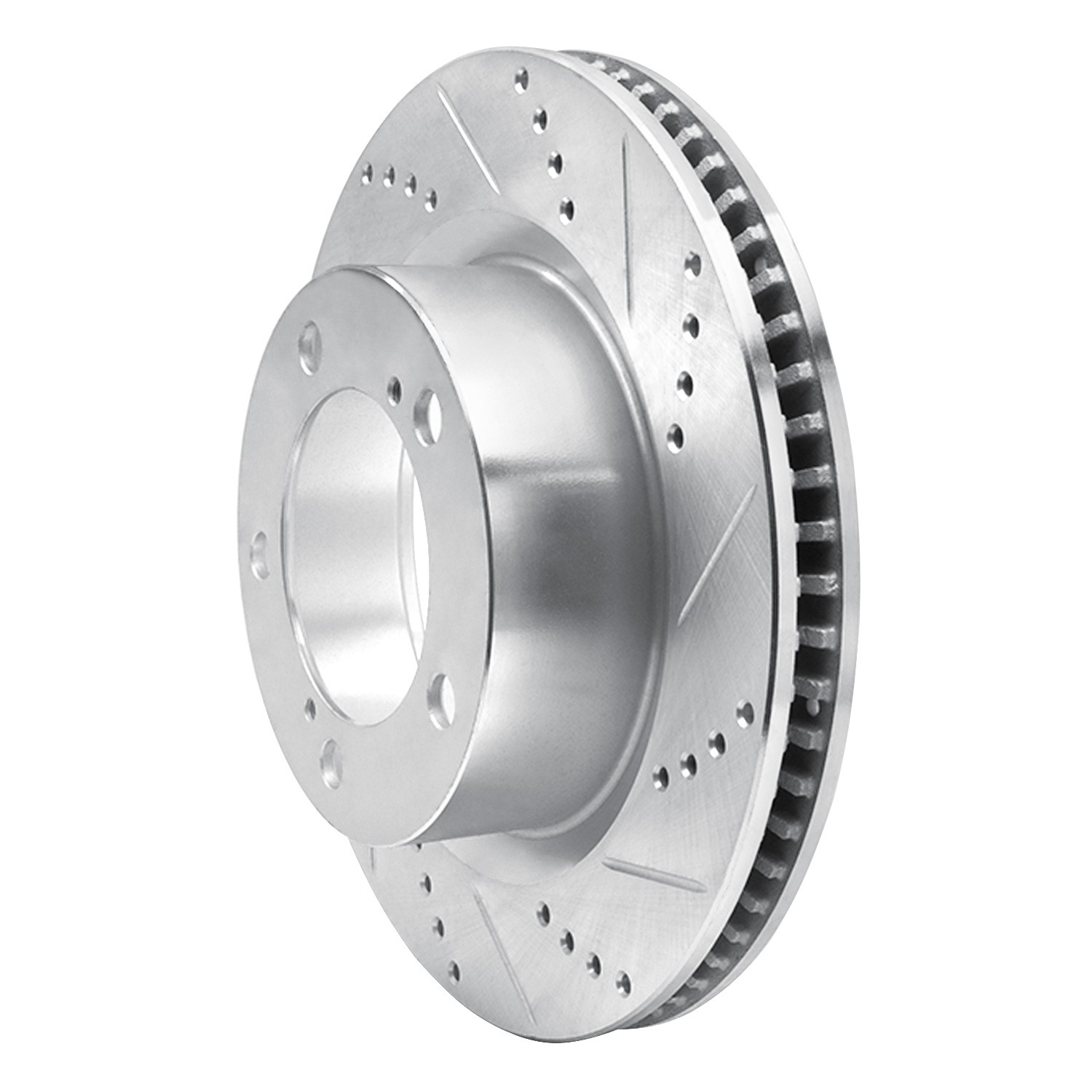 DYN 631-76140R DFC Brake Rotor - Drilled and Slotted - Silver - Image 3