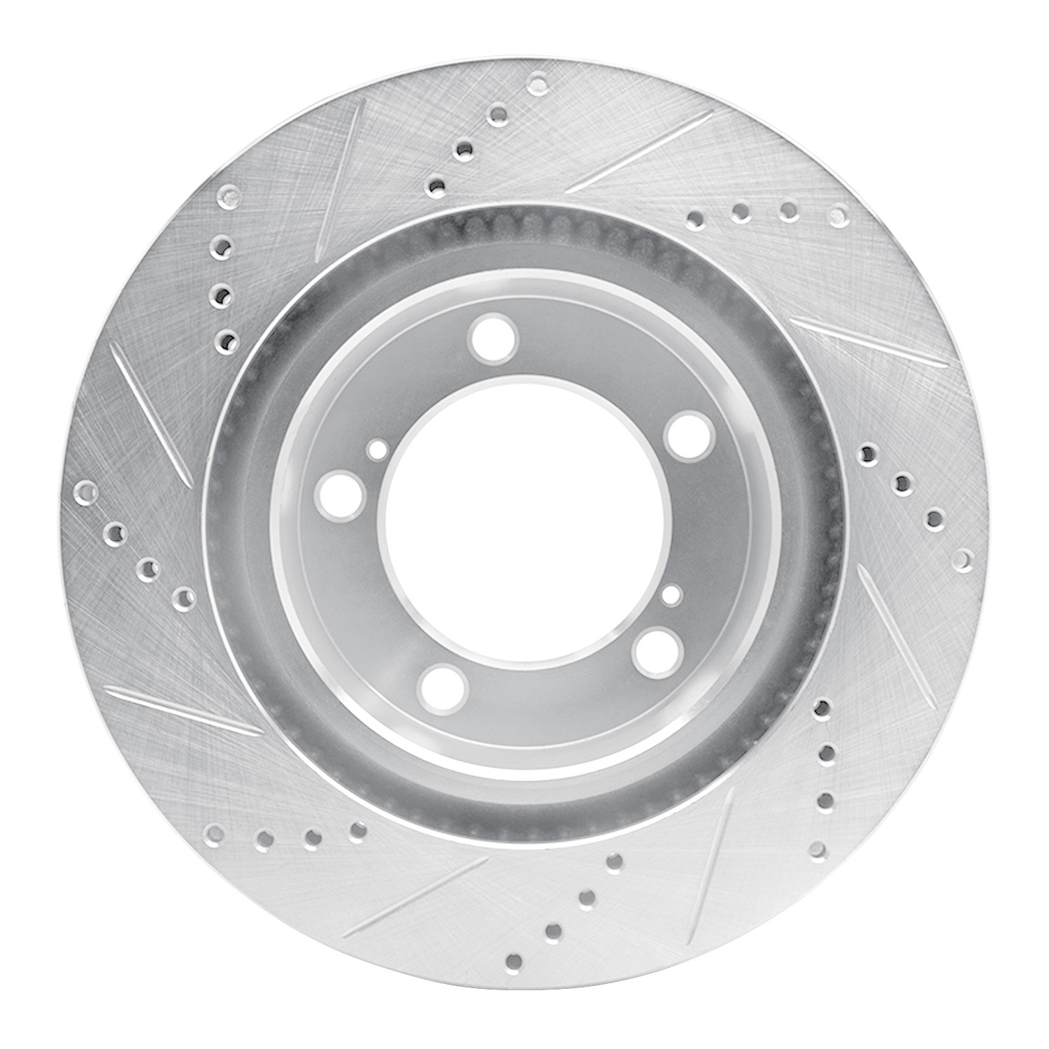 DYN 631-76140R DFC Brake Rotor - Drilled and Slotted - Silver - Image 4