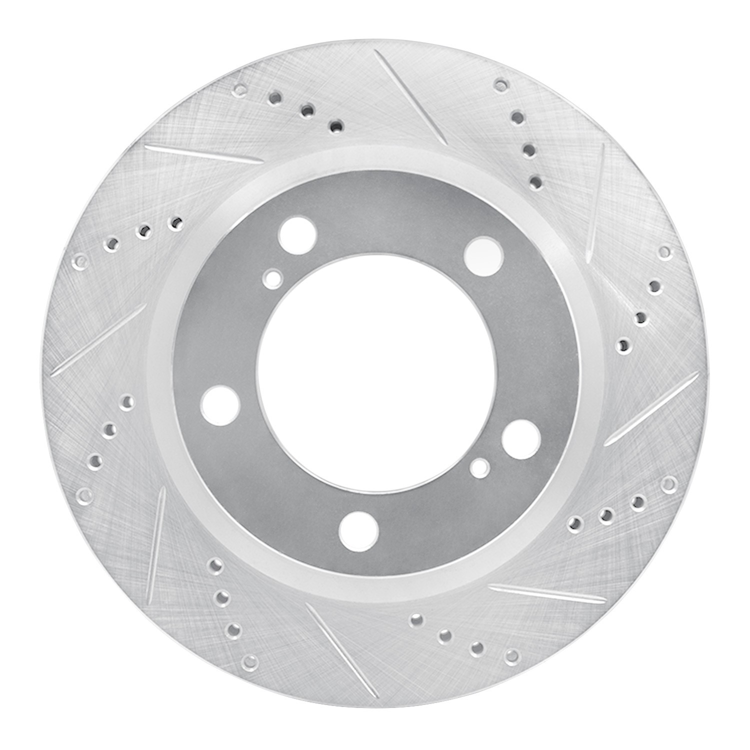 DYN 631-76140R DFC Brake Rotor - Drilled and Slotted - Silver