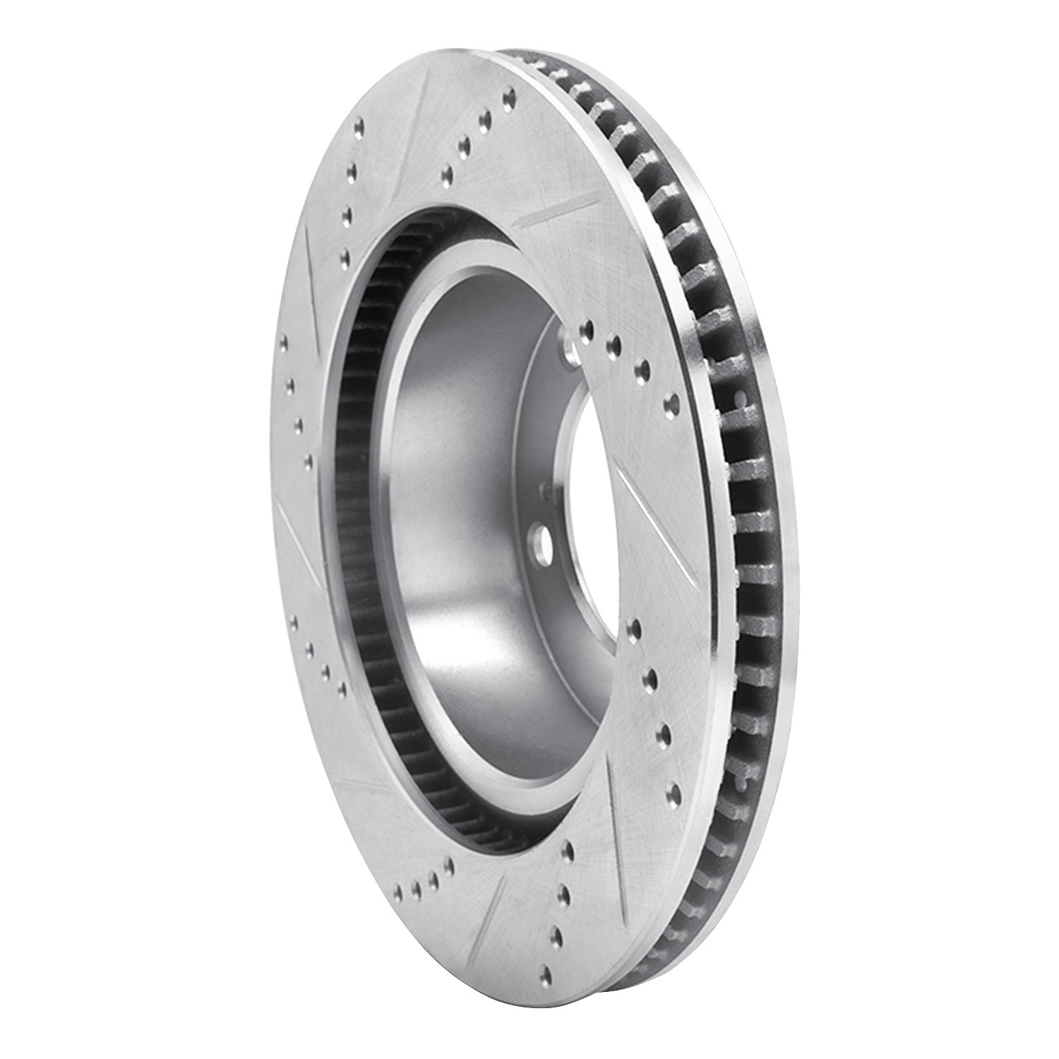 DYN 631-76140R DFC Brake Rotor - Drilled and Slotted - Silver - Image 2