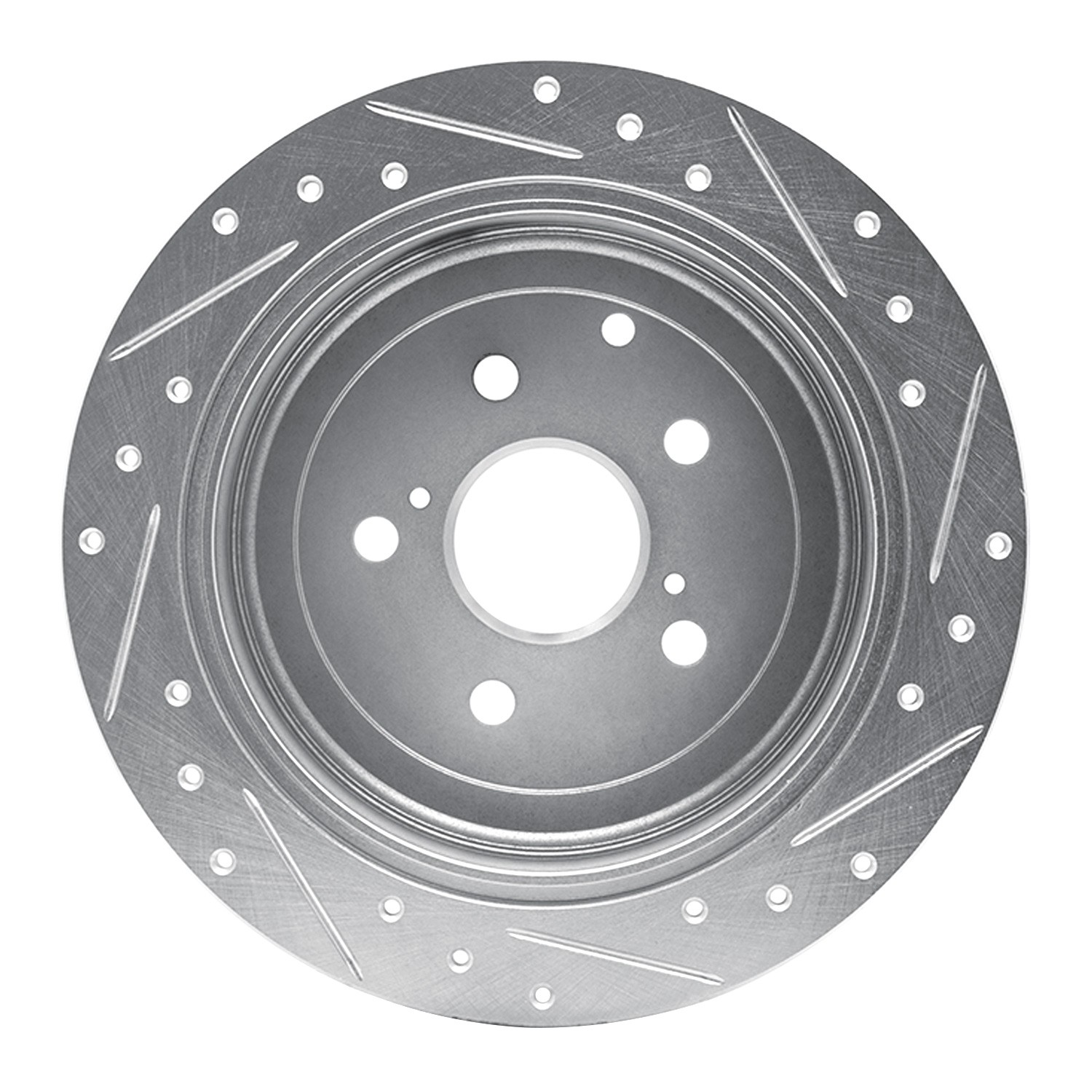 DYN 631-76141L DFC Brake Rotor - Drilled and Slotted - Silver - Image 4